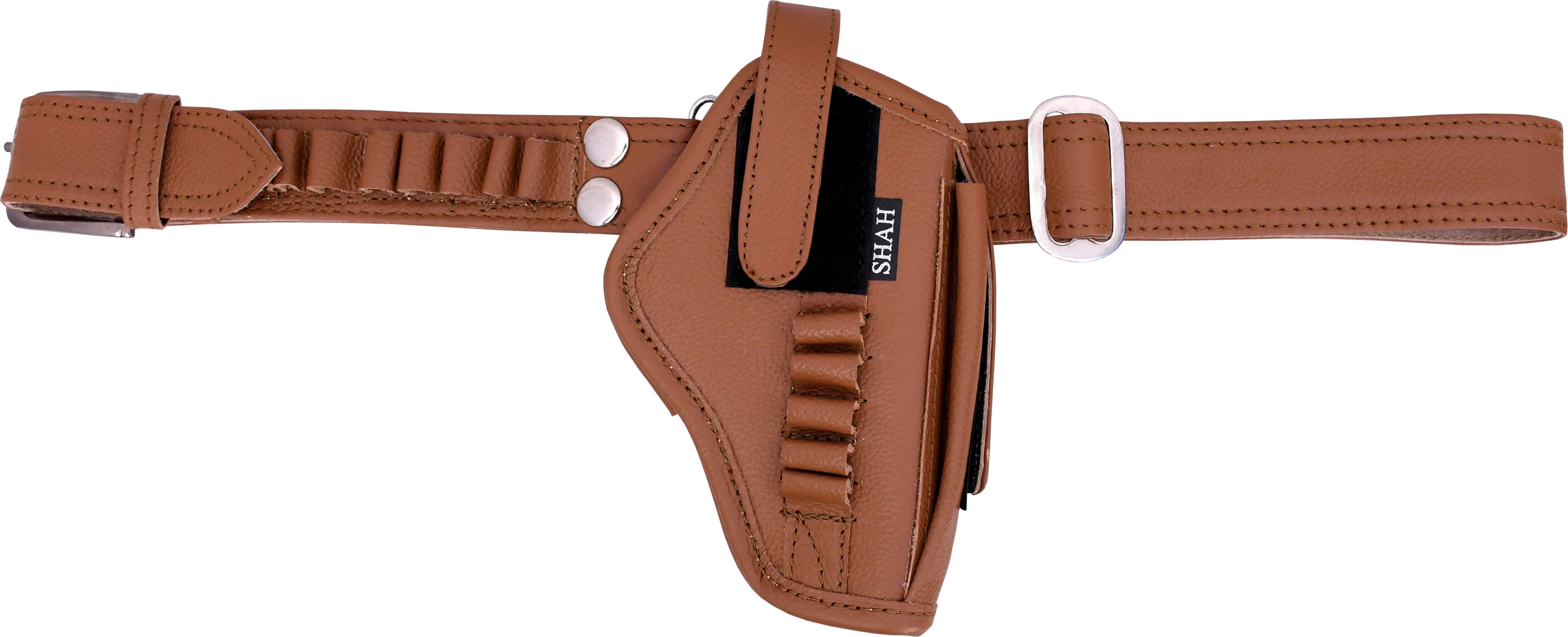 shah Unisex Leather .45 Pistol Cover With Belt Racquet Carry Case/Cover Free Size-picture-3