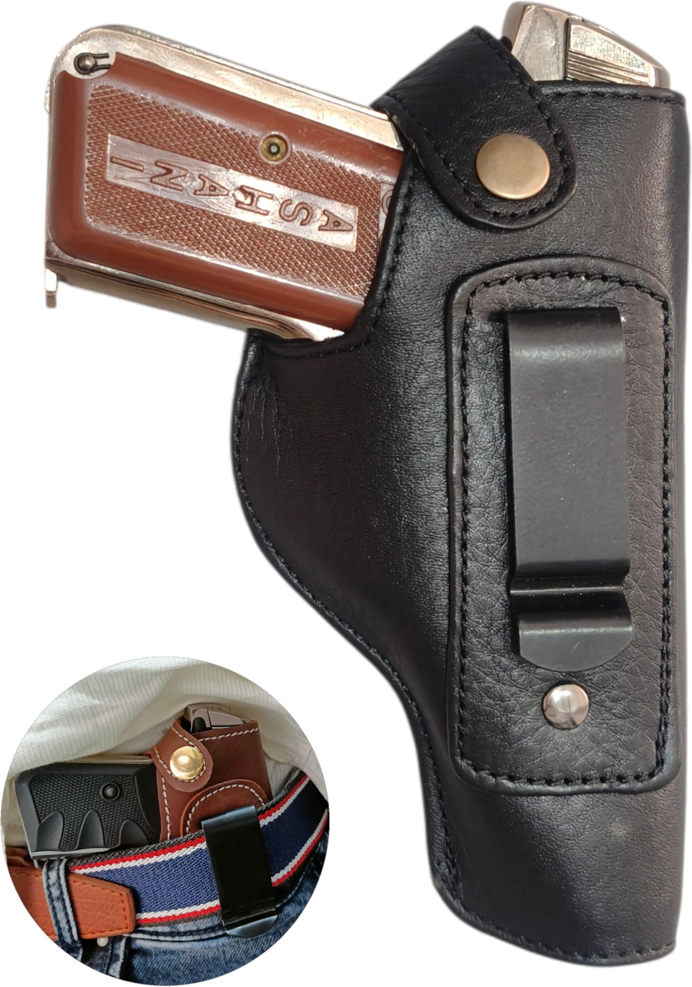 Inner Soft Leather Cover For (32 Bore GSF & RFI ASHANI,MSD Elite,Super, Llama) Pistol/Gun Cover, Racquet Carry Case/Cover Free Size