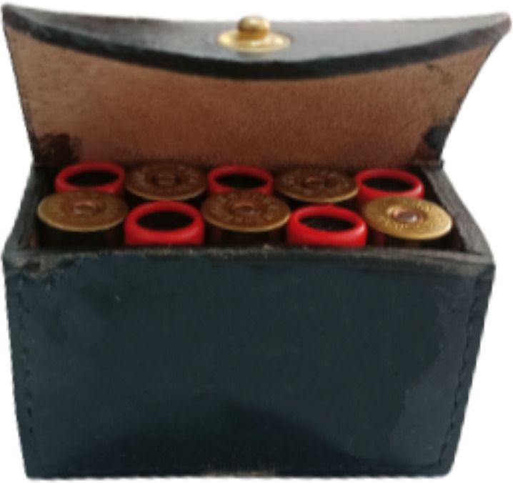 12 Bore Cartridges Leather Box 10 Cartridge Racquet Carry Case/Cover Free Size