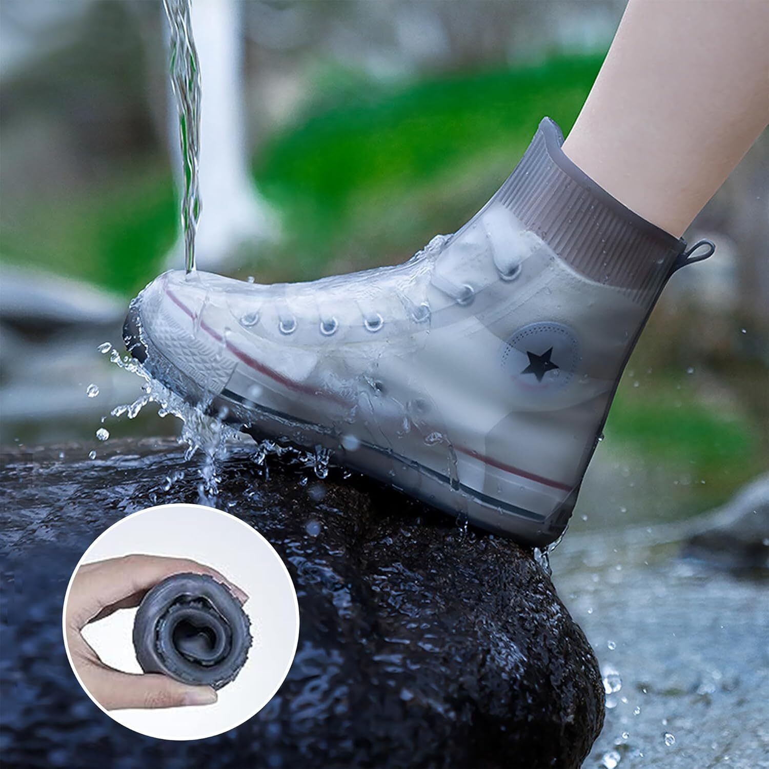 Waterproof Silicone Shoe Cover Saddle Cover Free Size-image-12
