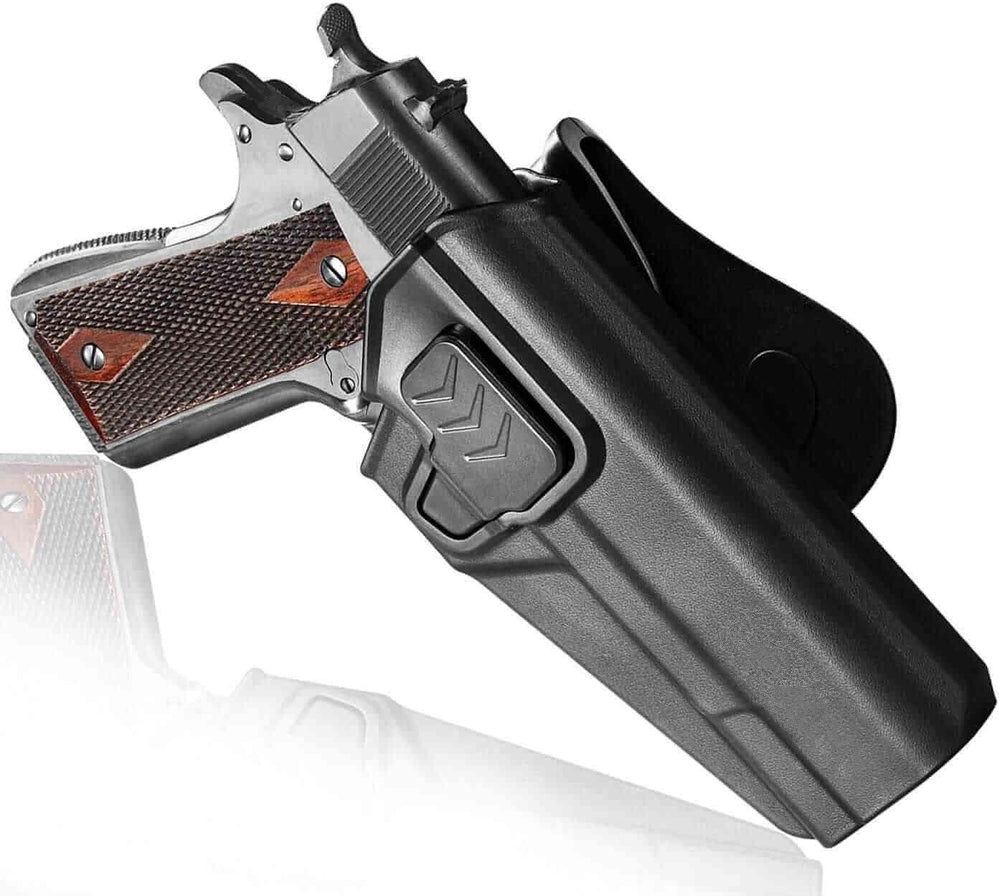 OWB Finger Release Holster For .45 Bore Pistol ( All Fits 5" Barrel 1911 Pistol) Pistol/Gun Cover, Racquet Carry Case/Cover Free Size