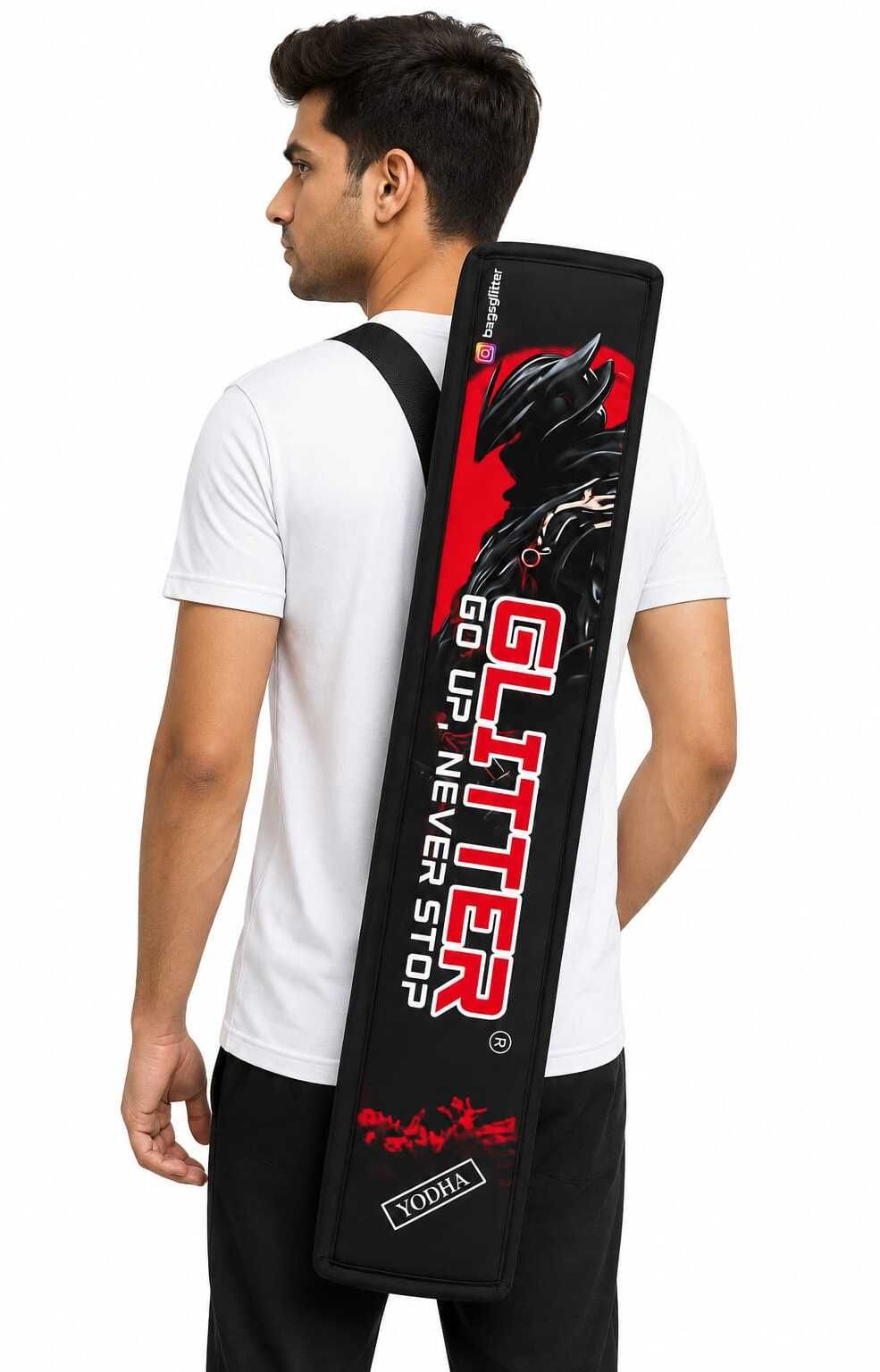 bat cover yodha red full padded with mobile pocket and adjustable belt Bat Cover 2XL-image-4