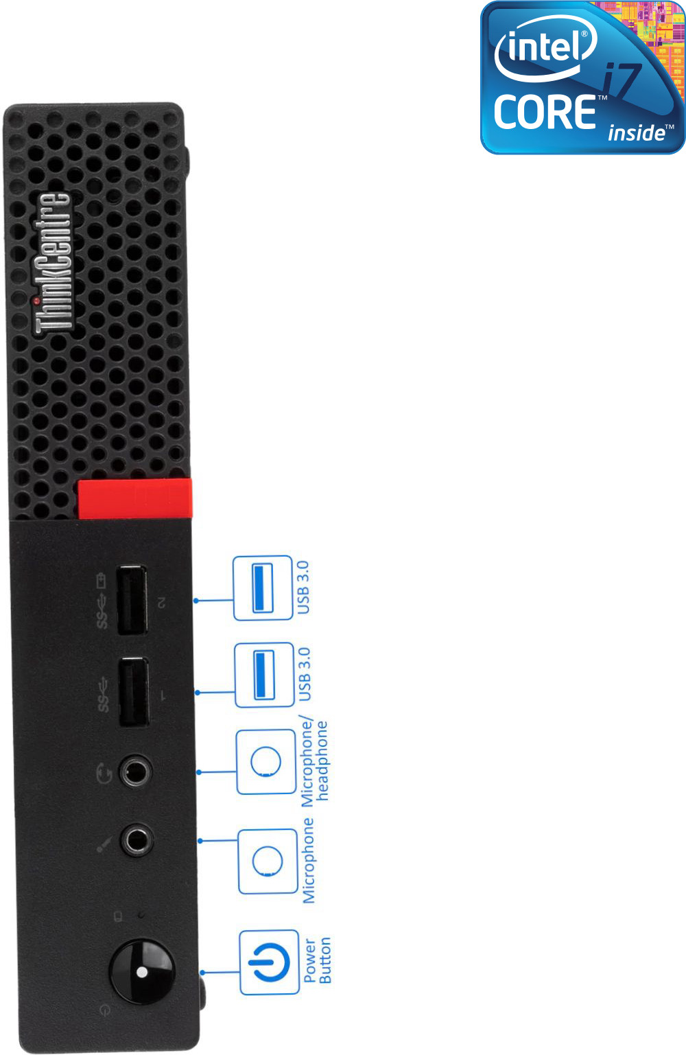 COMPUTER WIZARDS Core i7 (6th Generation) - ThinkCentre Tiny Desktop [AXI] Intel® Core™ i7-6700 Processor [8MB Cache, Up to 4.00 GHz] - Lenovo Tiny PC (32 GB RAM/Intel® HD 530 4K Graphics/1 TB SSD Capacity/Windows 11 Pro) Gaming Tower with MS Office image 1