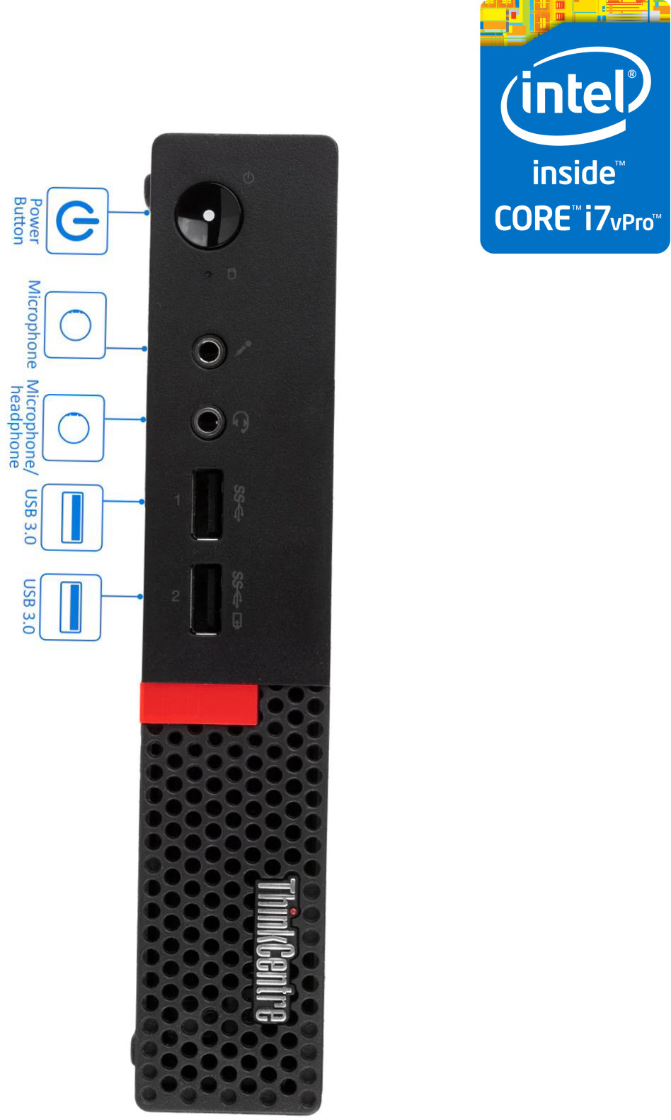 NCS Core™ i7 - 6700 Processor [4 Cores, 8 Threads] - ThinkCentre Micro CPU [GXU] Intel Core i7 (6th Gen) [4 Cores, 8 Threads, 3.40 GHz] (32 GB RAM/Intel HD 530 Graphics/1 TB SSD Capacity/Windows 11 Pro) Mini Gaming Tower with MS Office image 1