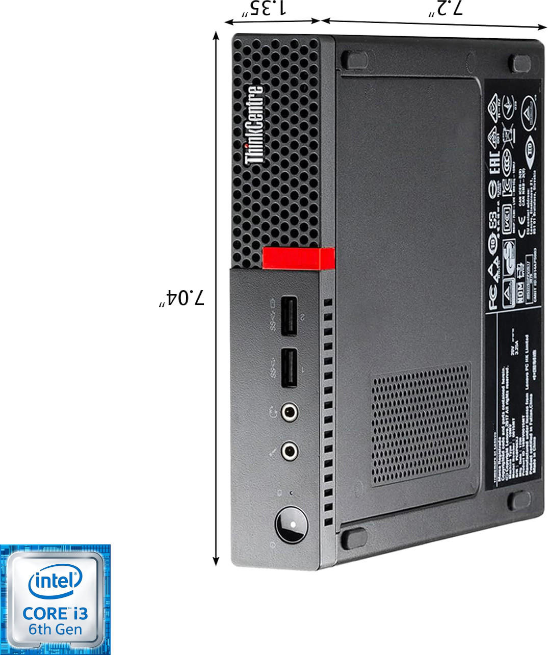 Hayyo ThinkCentre Tiny PC | Core i3 Processor [3MB Smart Cache, 3.70 GHz] | S/N: HYCBX CBX (8 GB RAM/1.05 GHz Intel® HD 530 Graphics/256 GB SSD Capacity/Windows 11 Pro) Mini Tower with MS Office image 1