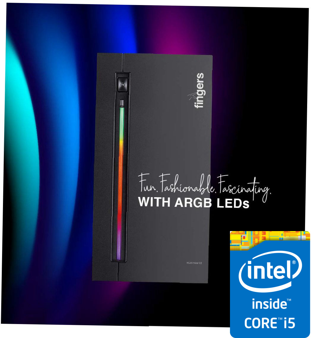 Brand Cell Core™ i5 (2nd Gen) [4 Cores, 4 Threads] | Fingers RGB-Flow C2 [XWO] Gaming CPU - Intel® Core™ i5-2400 [4 Cores, 4 Threads, 3.10 GHz] (8 GB RAM/Intel® HD 2000 Graphics/1024 GB Hard Disk/256 GB SSD Capacity/Windows 11 Pro/1 GB Graphics Memory) Mini Gaming Tower with MS Office image 1