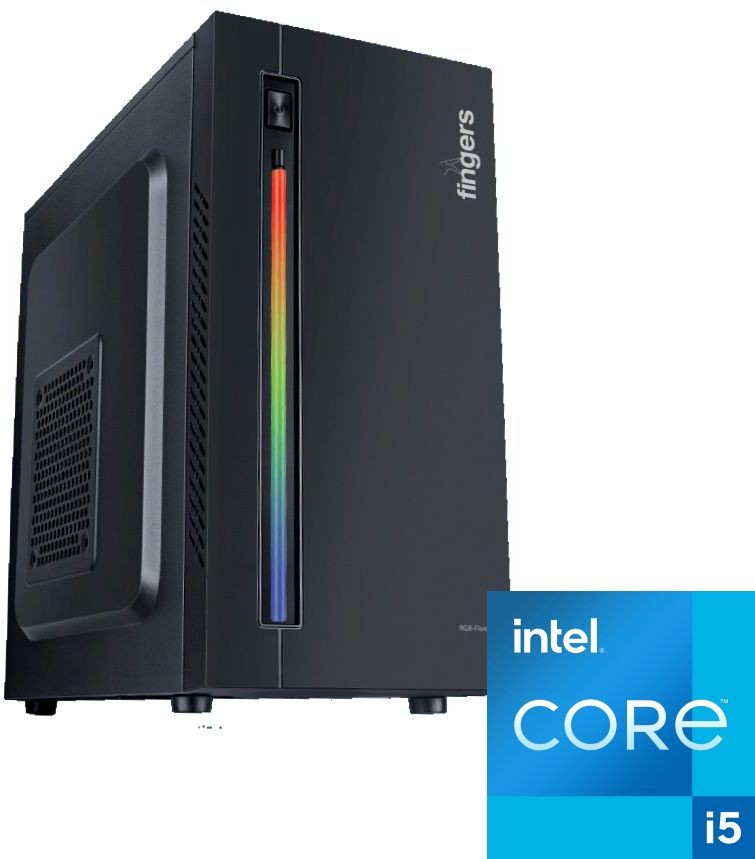 Grand Cell 2nd Generation Intel Core i5 Processor | Fingers RGB-Flow C2 [RPT] Gaming Desktop - Intel® Core™ i5-2400 [4 Cores, 4 Threads] (8 GB RAM/Intel® Ultra HD Graphics/1 TB Hard Disk/256 GB SSD Capacity/Windows 11 Pro/1 GB Graphics Memory) Gaming Tower with MS Office-image-3
