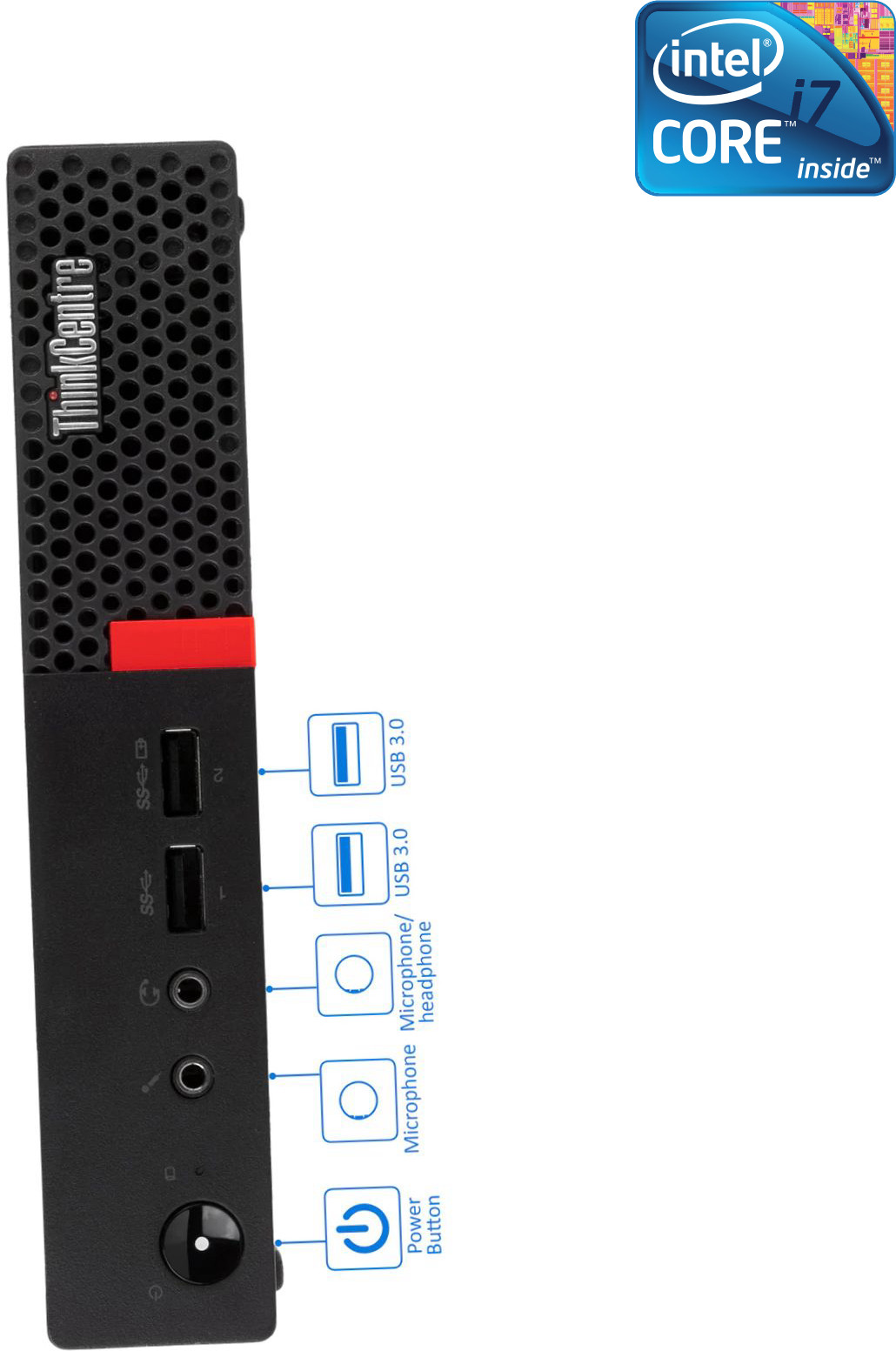NCS Core i7 - 6700 - ThinkCentre Mini CPU [GDE] Lenovo Tiny PC - Intel® Core™ i7 (6th Gen) [8MB Cache, Up to 4.00 GHz] (32 GB RAM/Intel HD 530 Graphics/1 TB SSD Capacity/Windows 11 Pro) Gaming Tower with MS Office image 1