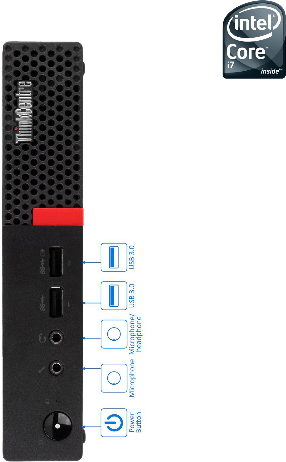 NCS Intel Core i7 (6th Generation) Processor - ThinkCentre Mini Desktop [FDC] Core™ i7-6700 [8MB Cache, Up to 4.00 GHz] (32 GB RAM/Intel UHD 530 4K Graphics/1 TB SSD Capacity/Windows 11 Pro) Microtower with MS Office image 1