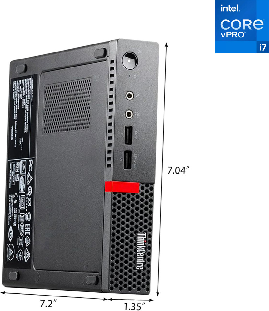 NCS Core™ i7 - 6700 [8MB Cache, Up to 4.00 GHz] - ThinkCentre Micro CPU [DVA] Lenovo Tiny PC - Intel Core i7 (6th Gen) Processor (32 GB RAM/Intel® Ultra HD 530 4K Graphics/1 TB SSD Capacity/Windows 11 Pro) Mini Tower with MS Office image 1