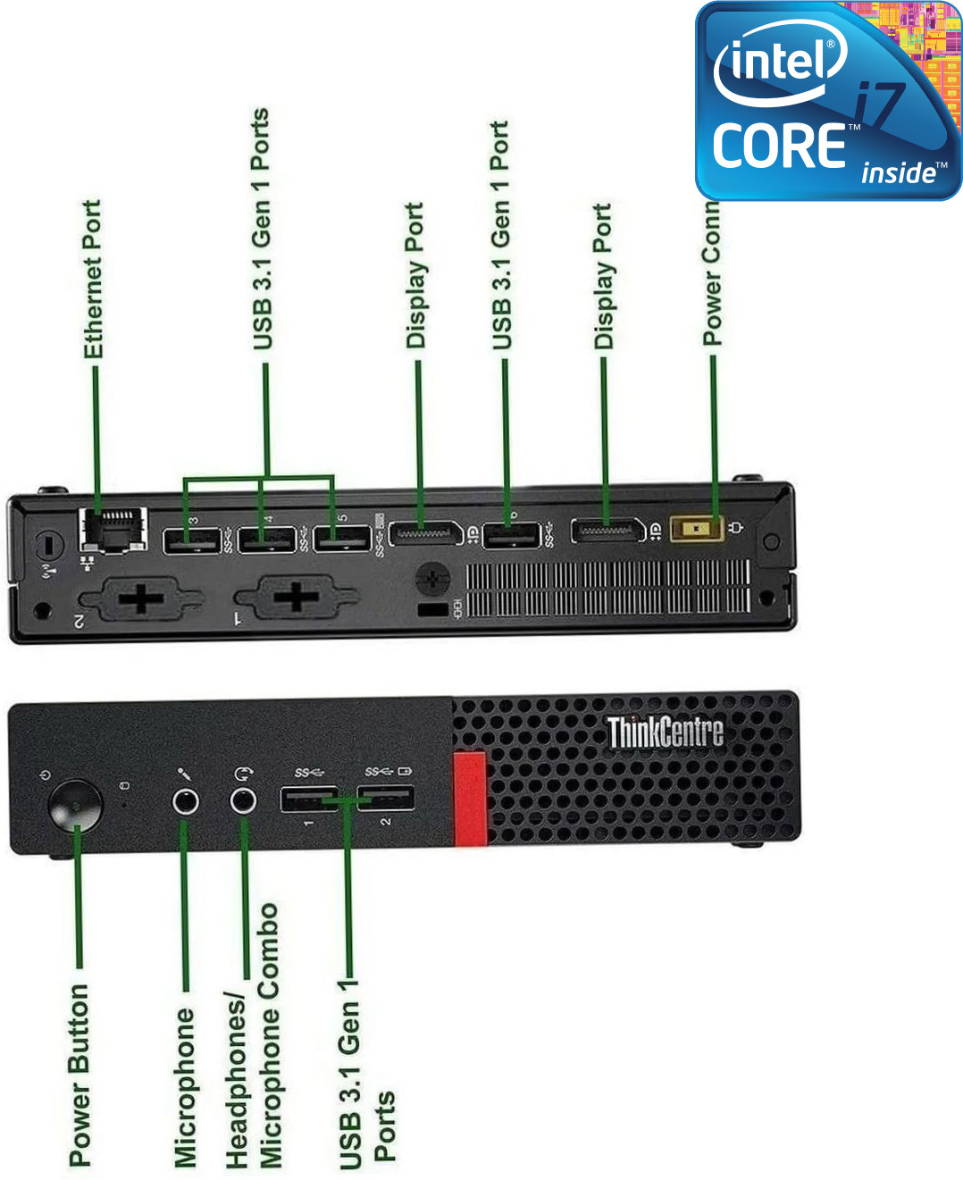 NCS Core i7 (6th Gen) Processor - ThinkCentre Tiny Desktop [JIS] Lenovo Mini PC - Intel® Core™ i7 - 6700 [8MB Cache, Up to 4.00 GHz] (32 GB RAM/Intel UHD 530 Graphics/1 TB SSD Capacity/Windows 11 Pro) Microtower with MS Office image 1