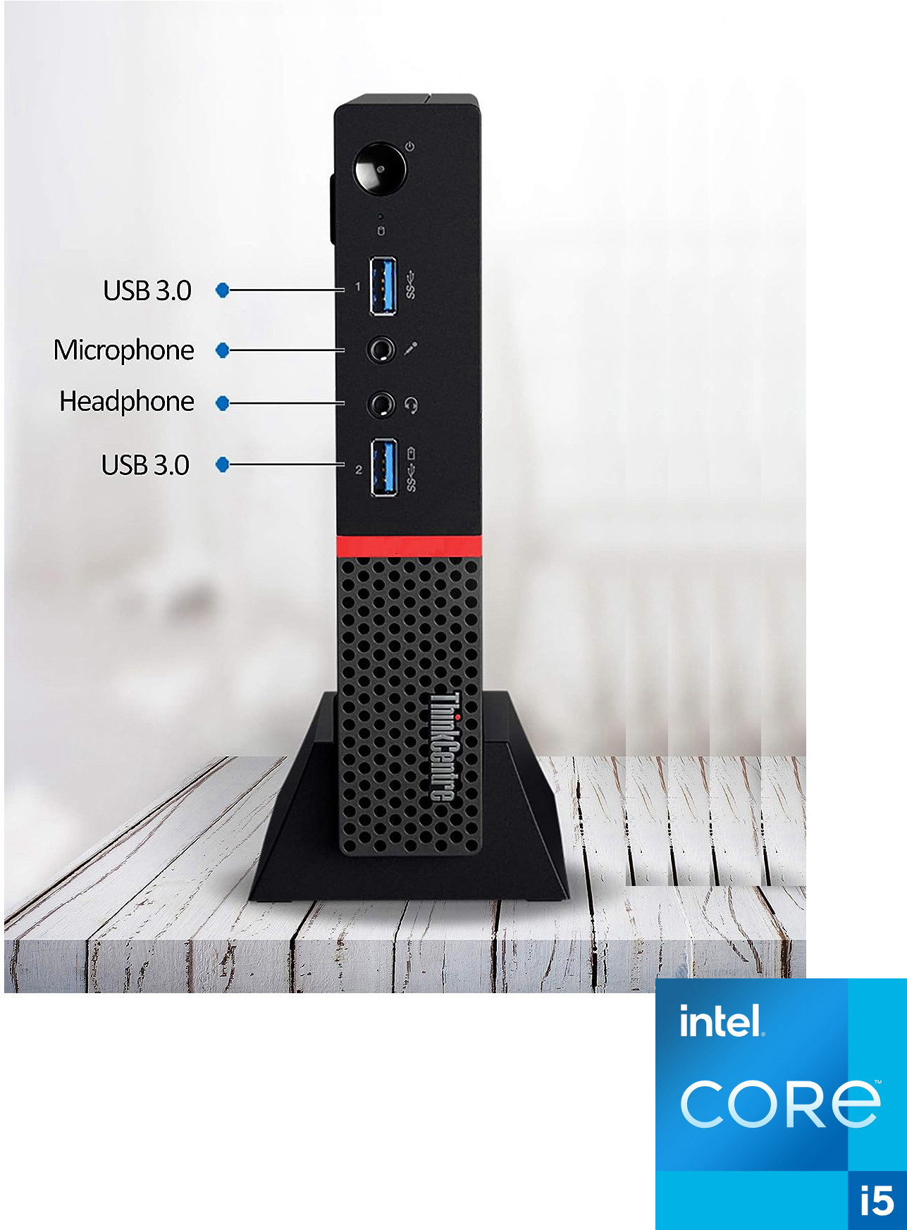 BESTYLISH ThinkCentre Tiny PC | i5-6500 Processor [6MB Smart Cache, 3.20 GHz] | S/N: BHKGI 6th Gen Lenovo Tiny PC Intel Core i5-6500 [4 Cores 4 Threads] (16 GB RAM/Intel? HD 530 Graphics/1 TB SSD Capacity/Windows 11 Home (64-bit)) Mini Tower with MS Office image 1