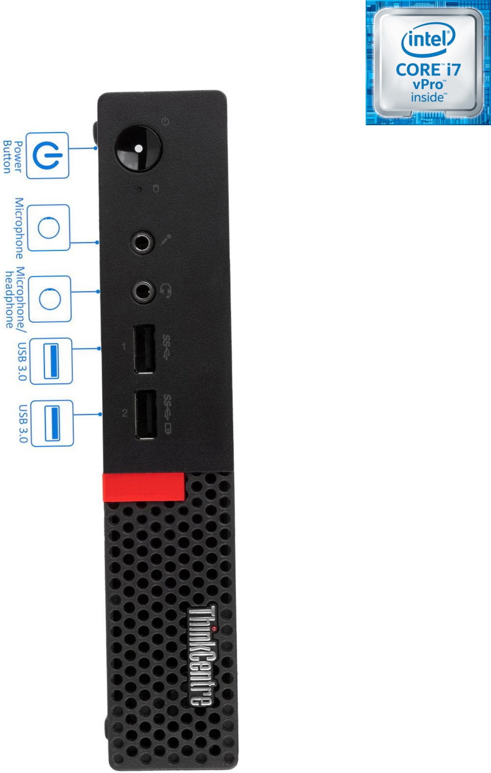 NCS Intel® Core™ i7 - 6700 [8MB Cache, Up to 4.00 GHz] - ThinkCentre Mini CPU [VPY] Core i7 (6th Gen) Processor - LENOVO Tiny PC (32 GB RAM/Intel Ultra HD 4K Graphics/1 TB SSD Capacity/Windows 11 Pro) Mini Tower with MS Office image 1