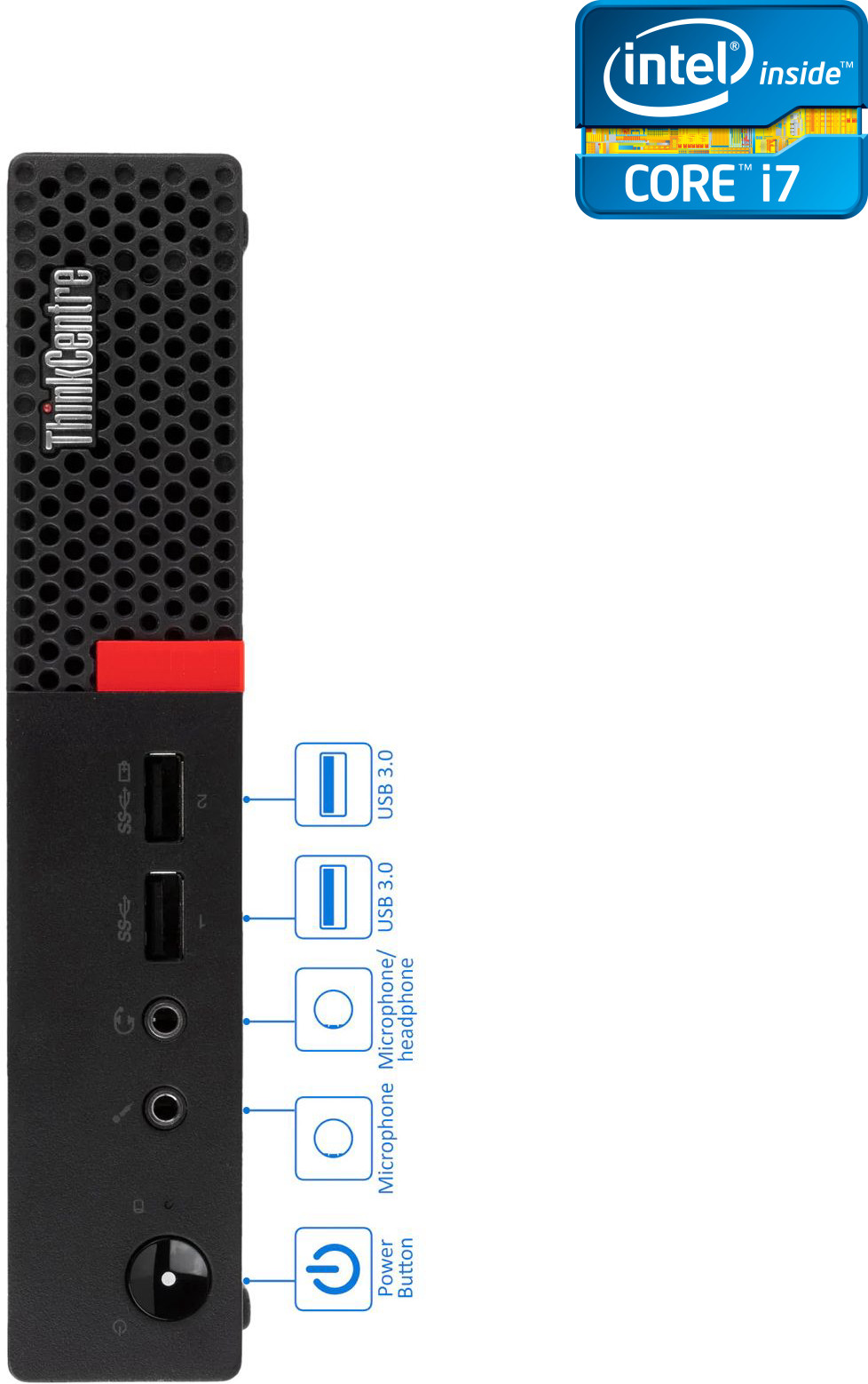 NCS Core™ i7 (6th Gen) [4 Cores, 8 Threads, 3.40 GHz] - ThinkCentre Micro PC [PNK] Intel Core i7-6700 [4 Cores, 8 Threads] (32 GB RAM/Intel® HD 530 4K Graphics/1 TB SSD Capacity/Windows 11 Pro) Mini Gaming Tower with MS Office image 1