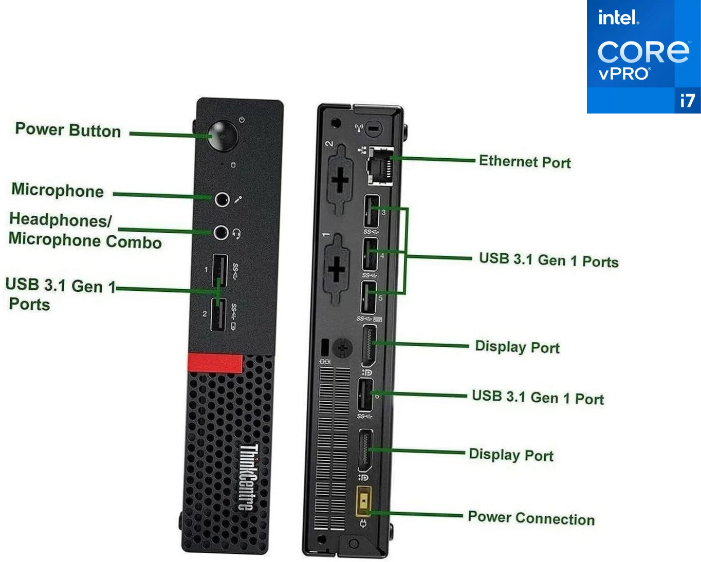 NCS Intel® Core™ i7 (6th Gen) [8MB Cache, Up to 4.00 GHz] ThinkCentre Tiny CPU [QHF] Core i7-6700 Processor - Tiny PC (32 GB RAM/Intel® HD 530 4K Graphics/1 TB SSD Capacity/Windows 11 Pro) Microtower with MS Office image 1