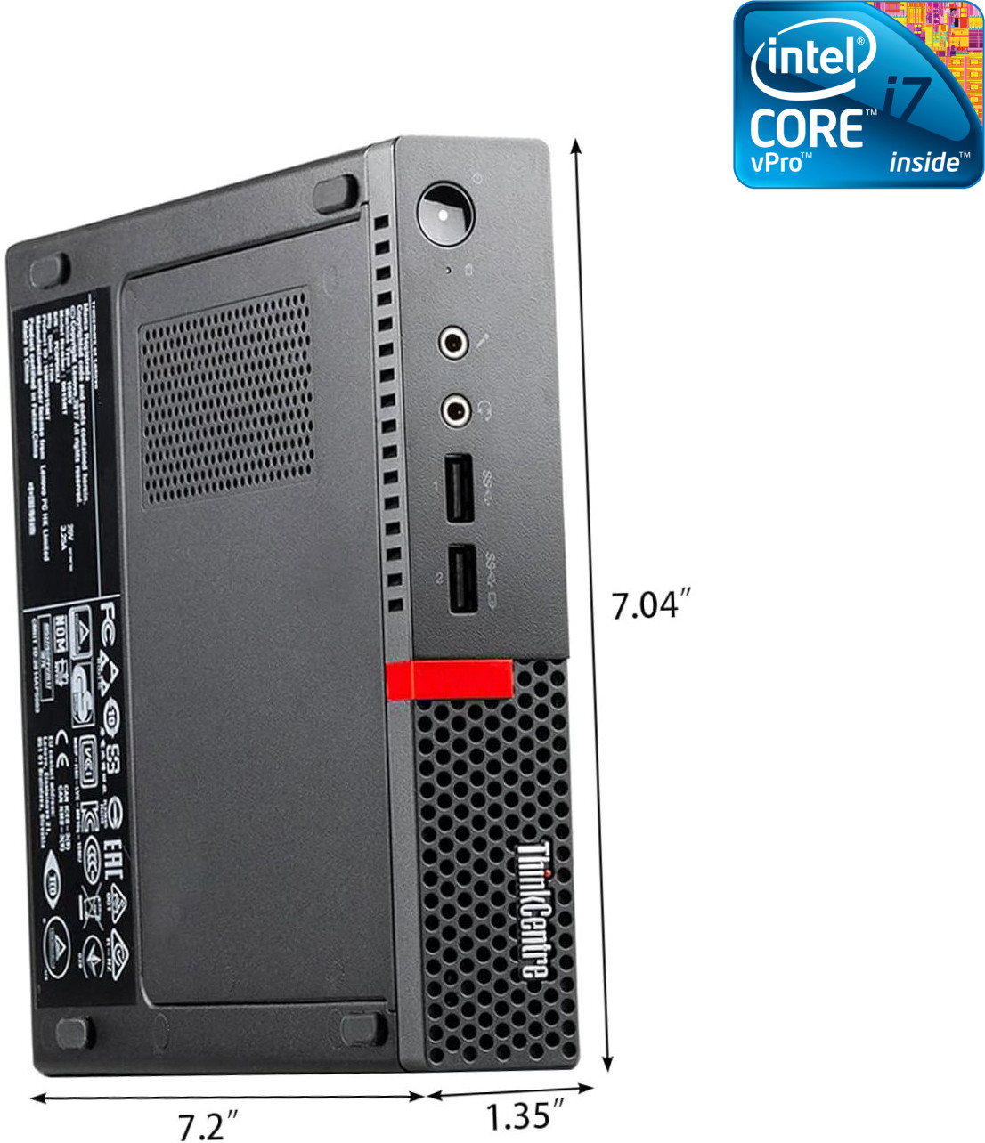 NCS Core i7 - 6700 [4 Cores, 8 Threads, 3.40 GHz] - ThinkCentre Tiny CPU [MLO] Intel® Core™ i7 (6th Gen) Processor [4 Cores, 8 Threads] - Lenovo Tiny PC (32 GB RAM/Intel HD 4K Graphics/1 TB SSD Capacity/Windows 11 Pro) Microtower with MS Office image 1
