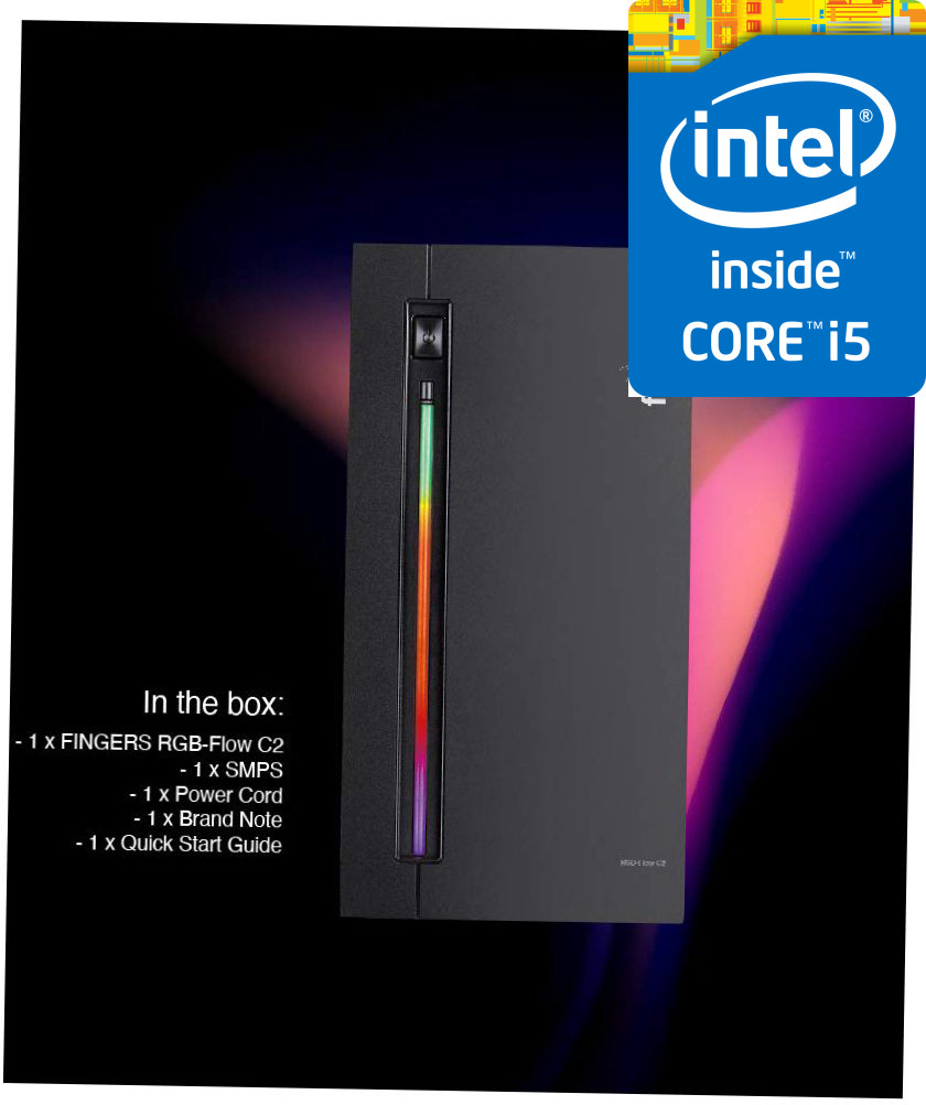 shopadda Core™ i5 (2nd Gen) [4 Cores, 4 Threads] | Fingers RGB-Flow C2 [GES] Gaming CPU - Intel® Core™ i5-2400 [4 Cores, 4 Threads, 3.10 GHz] (8 GB RAM/Intel® UHD Graphics/1024 GB Hard Disk/256 GB SSD Capacity/Windows 11 Pro/1 GB Graphics Memory) Full Tower with MS Office image 1