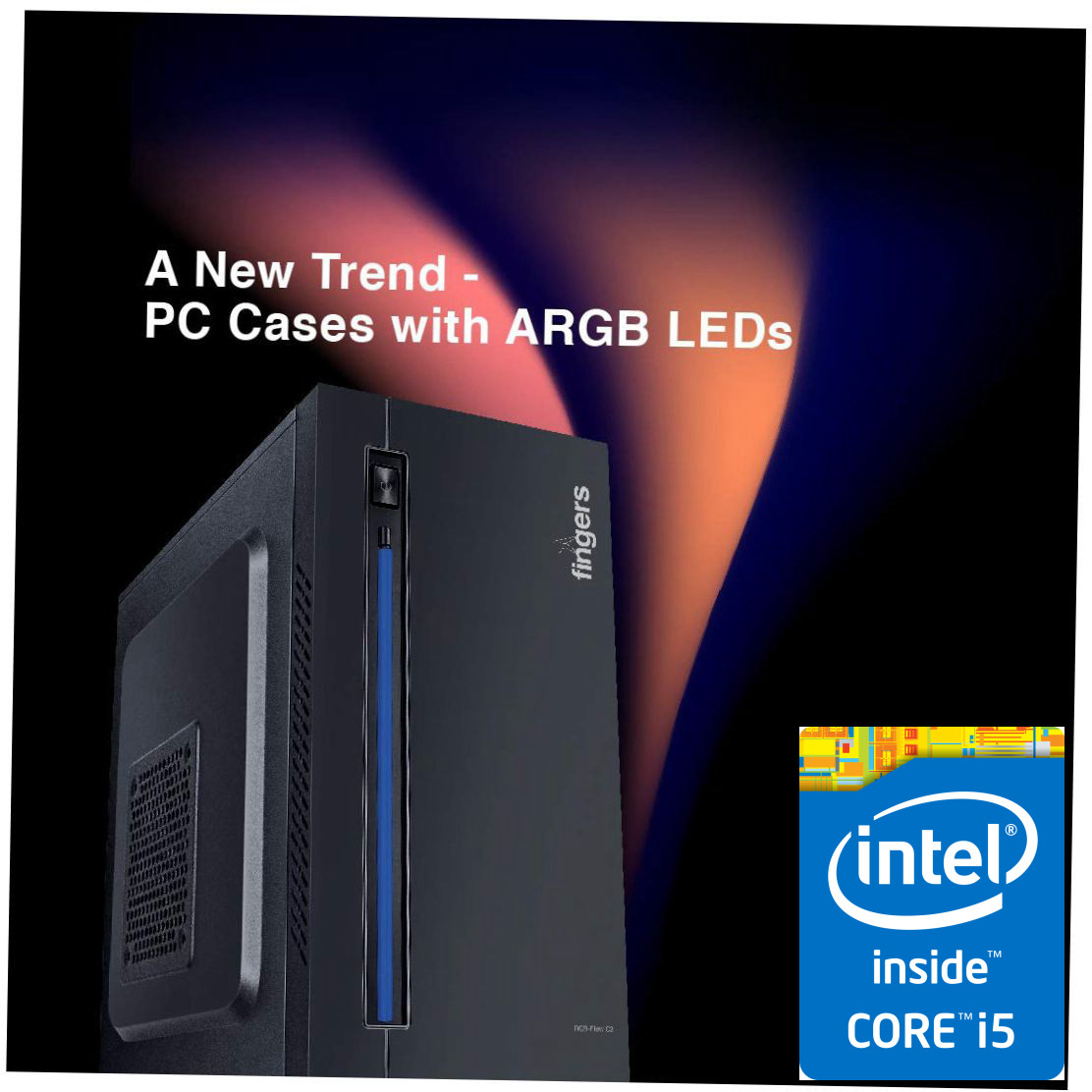Brand Cell Gaming Desktop - Intel® Core™ i5-2400 Processor | Fingers RGB-Flow C2 [CZC] Intel® Core™ i5-2400 [6MB Cache, Up to 3.40 GHz] (8 GB RAM/Intel® UHD 2000 Graphics/1024 GB Hard Disk/256 GB SSD Capacity/Windows 11 Pro/1 GB Graphics Memory) Mid Tower with MS Office image 1