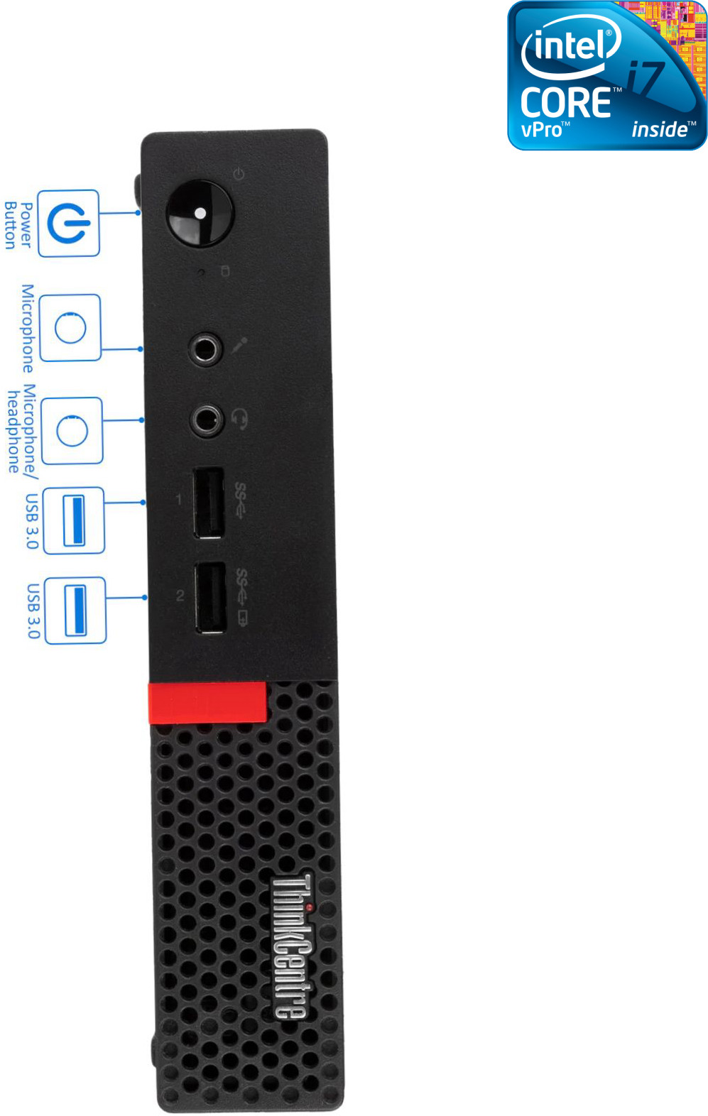 NCS Core™ i7 (6th Generation) [4 Cores, 8 Threads] - ThinkCentre Micro Desktop [ZVU] Lenovo Tiny PC - Intel Core i7-6700 Processor [4 Cores, 8 Threads, 3.40 GHz] (32 GB RAM/Intel Ultra HD 4K Graphics/1 TB SSD Capacity/Windows 11 Pro) Mini Tower with MS Office image 1
