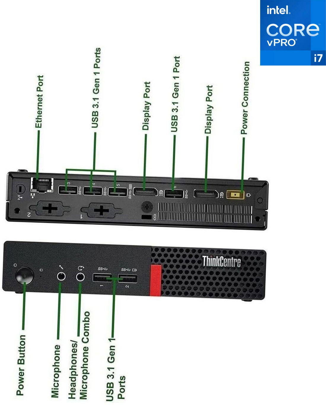 COMPUTER WIZARDS Core™ i7 (6th Generation) [4 Cores, 8 Threads] - ThinkCentre Micro Desktop [JBM] Intel Core i7-6700 Processor [4 Cores, 8 Threads, 3.40 GHz] (32 GB RAM/Intel HD 530 Graphics/1 TB SSD Capacity/Windows 11 Pro) Mini Gaming Tower with MS Office image 1