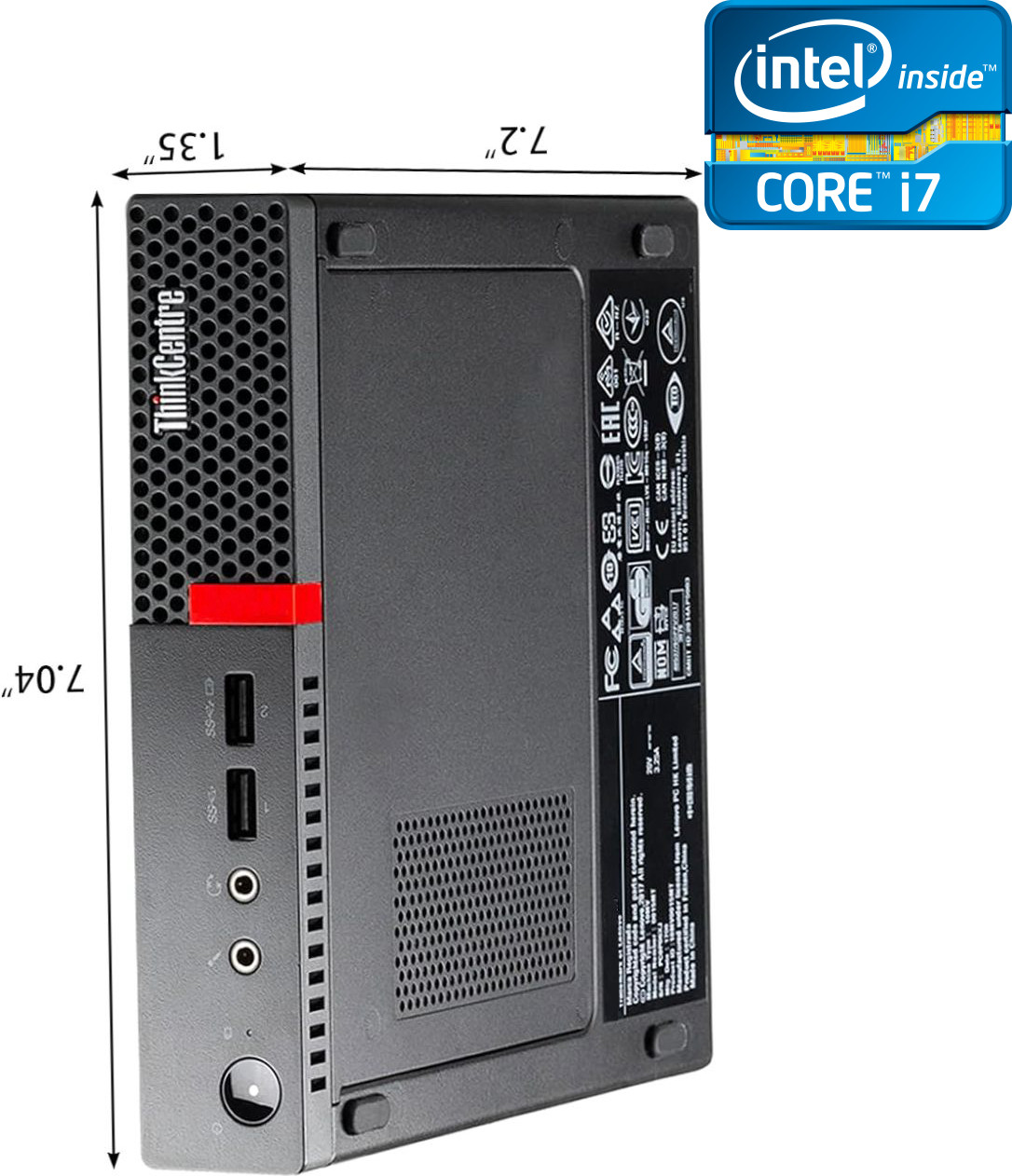 NCS Core i7 - 6700 [4 Cores, 8 Threads, 3.40 GHz] - ThinkCentre Micro CPU [LHF] Lenovo Tiny PC - Intel® Core™ i7 (6th Gen) [4 Cores, 8 Threads] (32 GB RAM/Intel Ultra HD 530 Graphics/1 TB SSD Capacity/Windows 11 Pro) Microtower with MS Office image 1