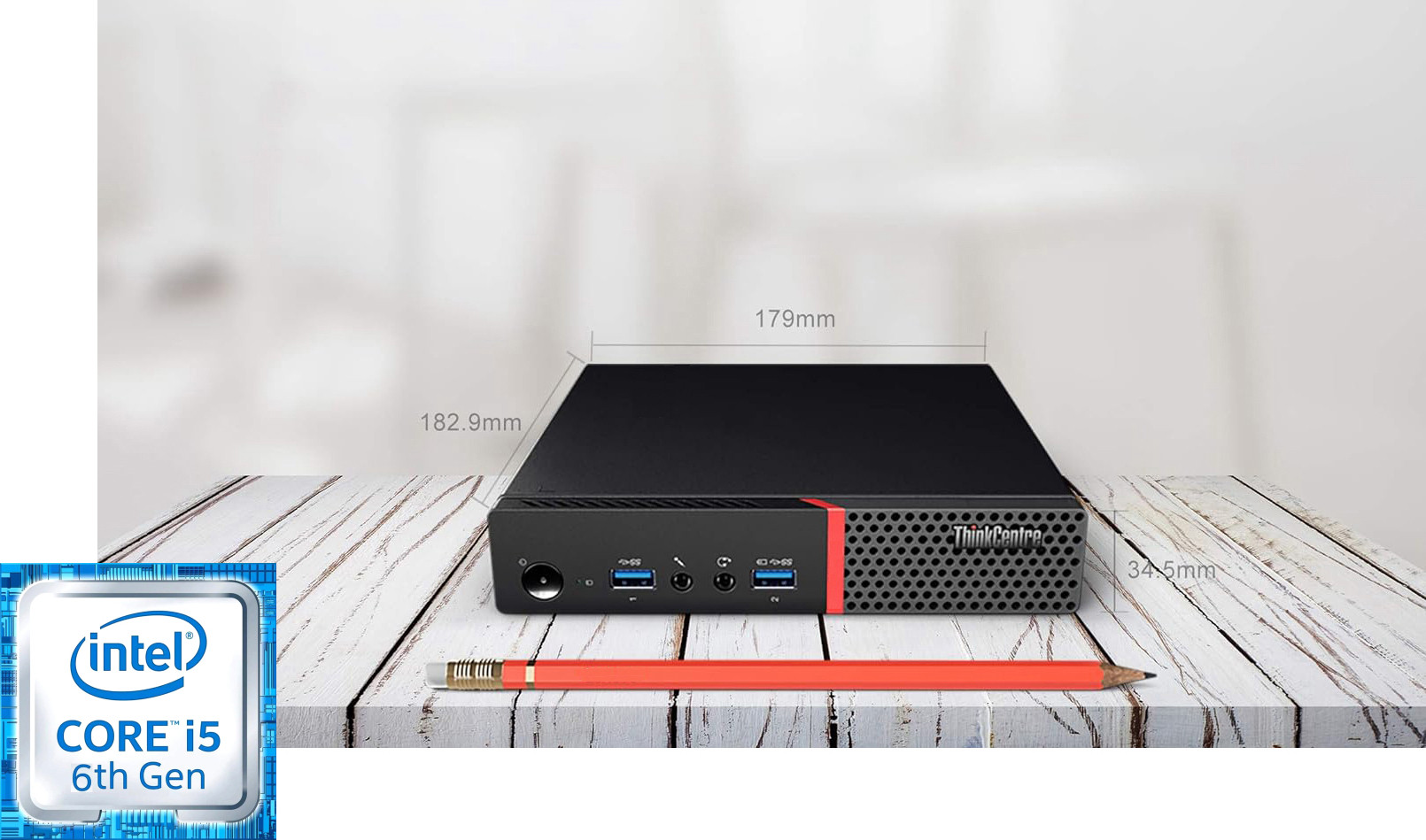 BESTYLISH ThinkCentre Tiny PC | i5-6500 Processor [6MB Smart Cache, 3.20 GHz] | S/N: BHTRH ThinkCentre Tiny PC - Intel Core i5-6500 Processor (8 GB RAM/Intel® HD 530 Graphics/1 TB SSD Capacity/Windows 11 Pro) Mini Tower with MS Office image 1