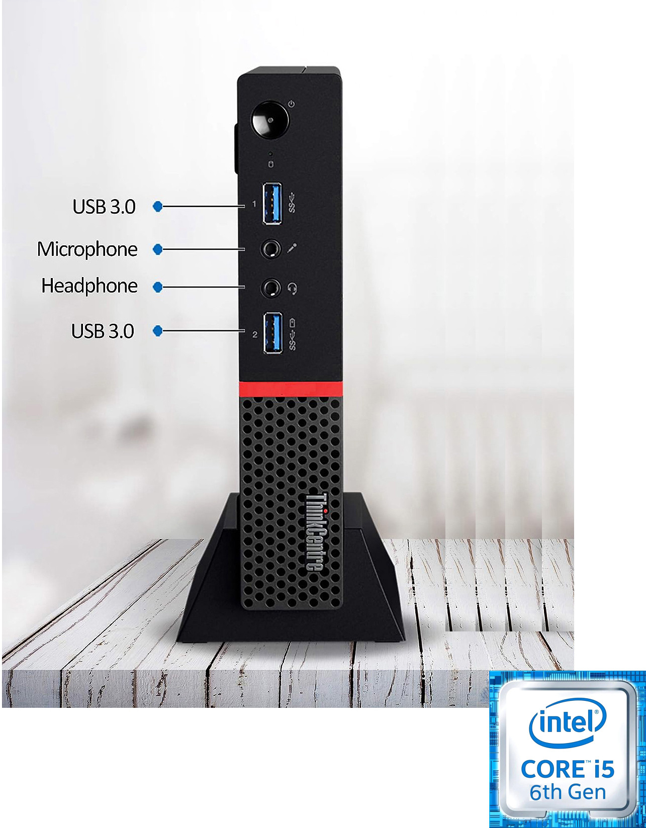 BESTYLISH ThinkCentre Tiny PC | i5-6500 Processor [6MB Smart Cache, 3.20 GHz] | S/N: BHDZS Intel Core i5-6500 Processor [6MB Cache, 3.20 GHz] (16 GB RAM/Intel® HD 530 Graphics/1 TB SSD Capacity/Windows 11 Pro) Mini Tower with MS Office image 1