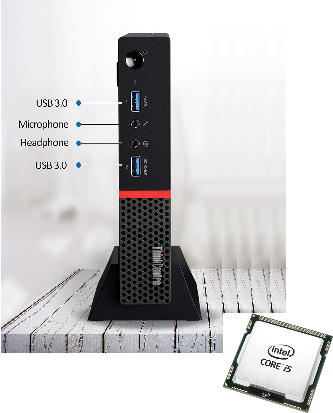 BESTYLISH ThinkCentre Tiny PC | i5-6500 Processor [6MB Smart Cache, 3.20 GHz] | S/N: BHUPL Intel Core i5-6500 [4 Cores 4 Threads 6MB Cache] (16 GB RAM/Intel? HD 530 Graphics/1 TB SSD Capacity/Windows 11 Home (64-bit)) Mini Tower with MS Office image 1