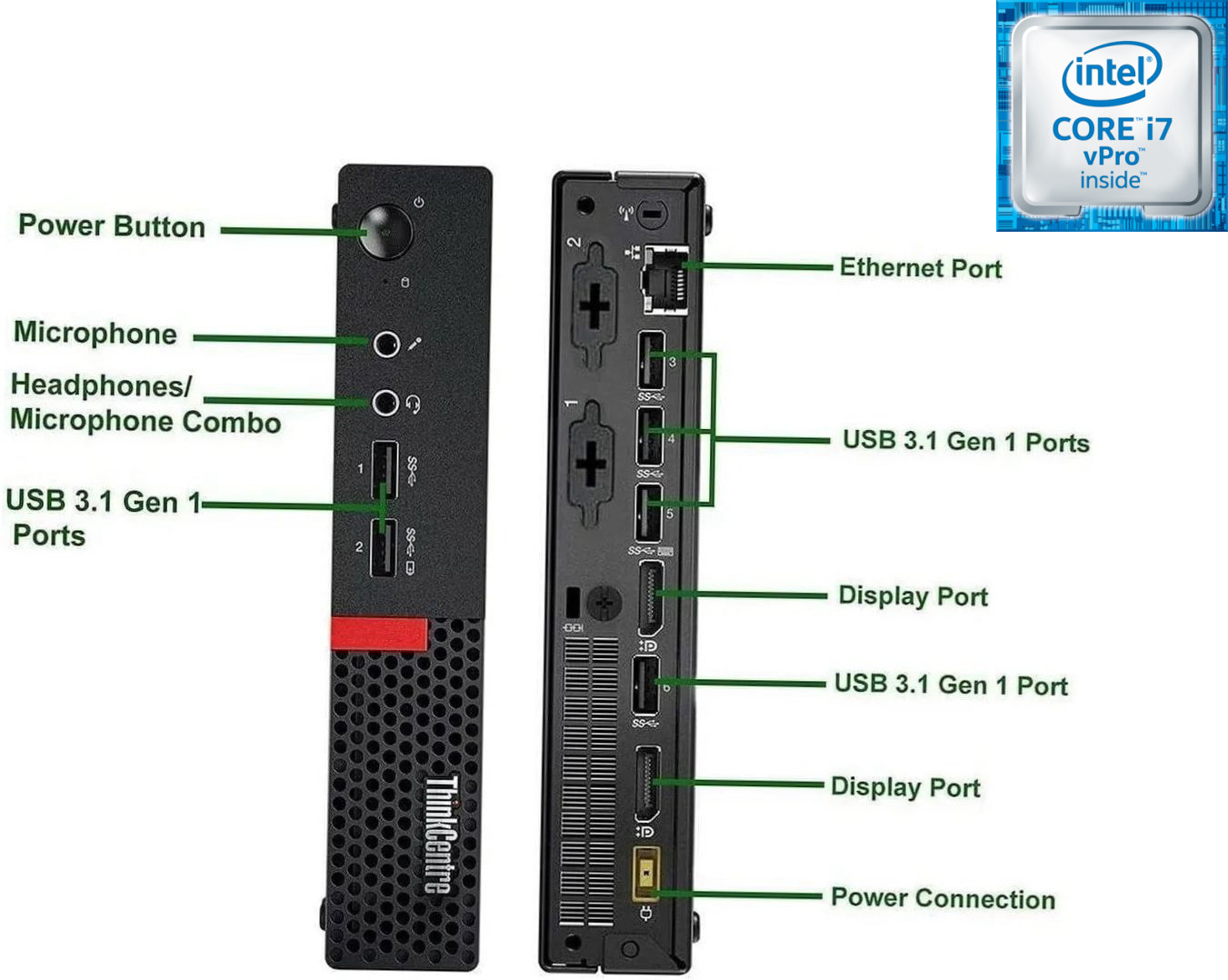 NCS Core i7 (6th Generation) [4 Cores, 8 Threads] - ThinkCentre Mini PC [FZK] Intel® Core™ i7-6700 Processor [4 Cores, 8 Threads, 3.40 GHz] - Tiny PC (32 GB RAM/Intel Ultra HD 530 Graphics/1 TB SSD Capacity/Windows 11 Pro) Mid Tower with MS Office image 1