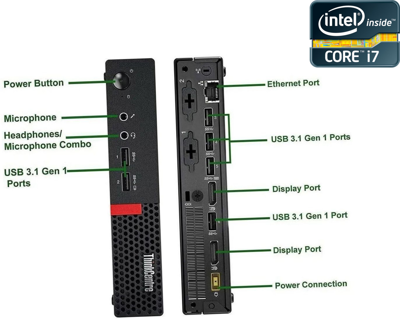 NICE COMPUTERS Core i7 - 6700 [8MB Cache, Up to 4.00 GHz] - ThinkCentre Tiny PC [PLO] Core™ i7 (6th Gen) Processor - LENOVO Tiny PC (32 GB RAM/Intel® HD 530 4K Graphics/1 TB SSD Capacity/Windows 11 Pro) Microtower with MS Office image 1