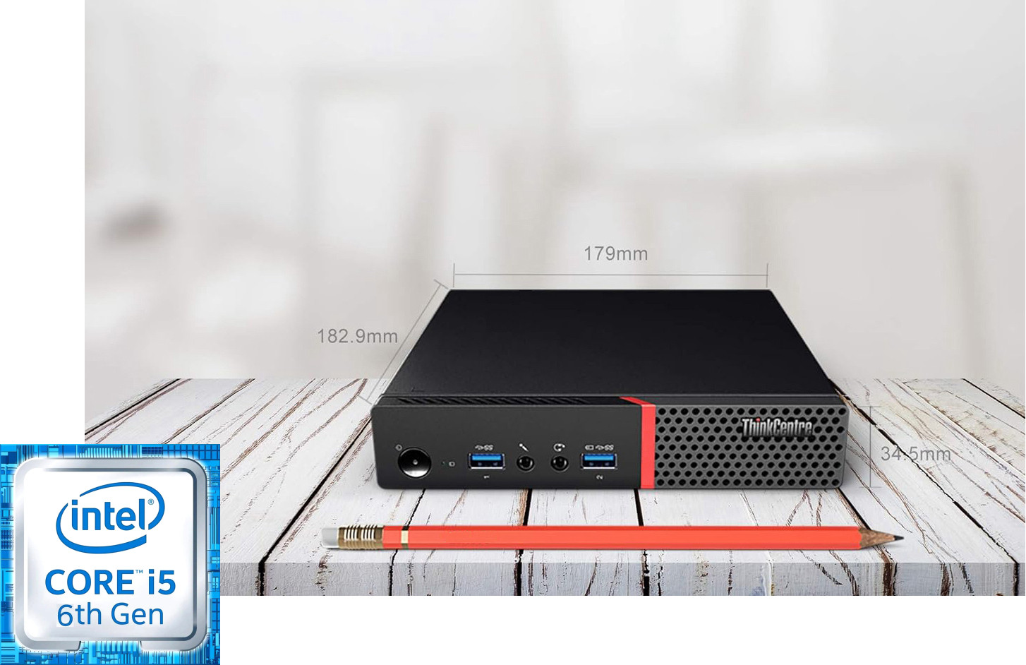 BESTYLISH ThinkCentre Tiny PC | i5-6500 Processor [6MB Smart Cache, 3.20 GHz] | S/N: BHNJW 6th Gen Tiny PC Intel Core i5-6500 [4 Cores 4 Threads 3.20 GHz] (16 GB RAM/Intel? HD 530 Graphics/1 TB SSD Capacity/Windows 11 Home (64-bit)) Mini Tower with MS Office image 1