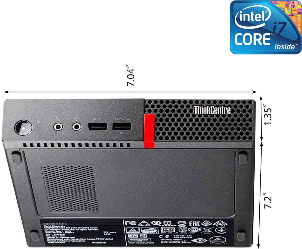 NCS Core™ i7-6700 Processor [4 Cores, 8 Threads] - ThinkCentre Tiny CPU [VUE] Lenovo Mini PC - Intel Core i7 (6th Generation) [4 Cores, 8 Threads, 3.40 GHz] (32 GB RAM/Intel® UHD 530 4K Graphics/1 TB SSD Capacity/Windows 11 Pro) Mini Gaming Tower with MS Office image 1