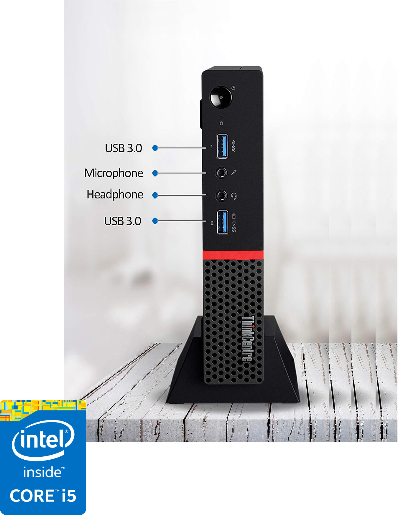 BESTYLISH ThinkCentre Tiny PC | i5-6500 Processor [6MB Smart Cache, 3.20 GHz] | S/N: BHCAS Tiny PC 6th Generation Intel® Core™ i5 Processor (8 GB RAM/Intel® HD 530 Graphics/1 TB SSD Capacity/Windows 11 Pro) Mini Tower with MS Office image 1