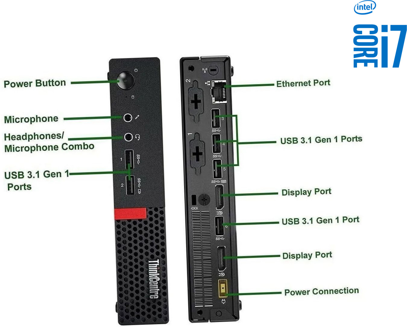 NCS Intel® Core™ i7 - 6700 Processor [4 Cores, 8 Threads] - ThinkCentre CPU [HZH] LENOVO Tiny PC - Core i7 (6th Gen) [4 Cores, 8 Threads, 3.40 GHz] (32 GB RAM/Intel® HD 530 4K Graphics/1 TB SSD Capacity/Windows 11 Pro) Gaming Tower with MS Office image 1