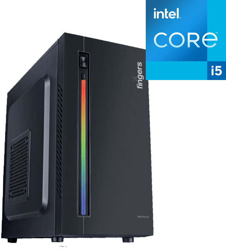 Grand Cell Intel® Core™ i5-2400 [6MB Cache, Up to 3.40 GHz] | Fingers RGB-Flow C2 [VOK] Gaming CPU - Core™ i5-2400 Processor (8 GB RAM/Intel® Ultra HD 2000 Graphics/1 TB Hard Disk/256 GB SSD Capacity/Windows 11 Pro/1 GB Graphics Memory) Mid Tower with MS Office image 1