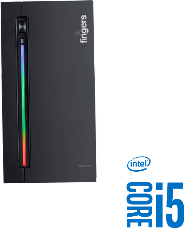 LATHOR Core i5-2400 [6MB Cache, Up to 3.40 GHz] | Fingers RGB-Flow C2 [ZXW] Gaming Computer - Intel Core i5-2400 [4 Cores, 4 Threads] (8 GB RAM/Intel® UHD 2000 Graphics/1 TB Hard Disk/256 GB SSD Capacity/Windows 11 Pro/1 GB Graphics Memory) Mini Tower with MS Office image 1