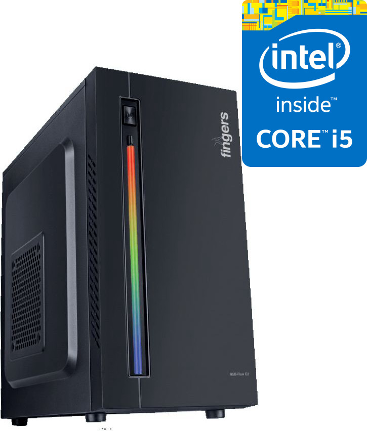 Brand Cell Core™ i5-2400 Processor [4 Cores, 4 Threads] | Fingers RGB-Flow C2 [GZT] Core™ i5 (2nd Generation) (8 GB RAM/Intel® Ultra HD Graphics/1024 GB Hard Disk/256 GB SSD Capacity/Windows 11 Pro/1 GB Graphics Memory) Full Tower with MS Office image 1