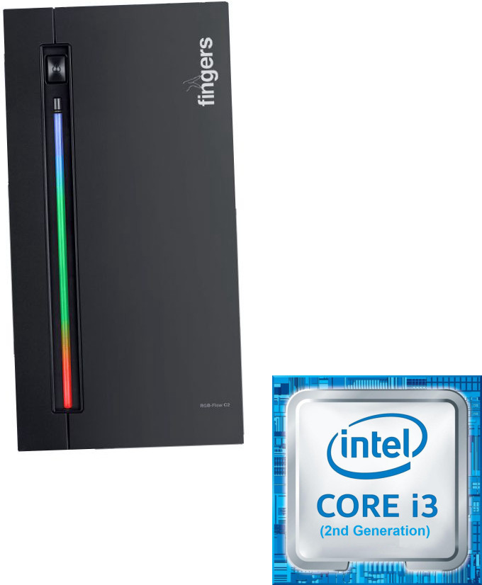 LATHOR Core i3-2120 Processor | 16GB RAM | 256GB SSD | 500GB HDD | RGB Flow C2 | KEZUM Intel® Core™ i3-2120 [3MB Smart Cache, Frequency 3.30 GHz] (16 GB RAM/Intel® HD 2000 Graphics/500 GB Hard Disk/256 GB SSD Capacity/Windows 11 Home (64-bit)) Mid Tower with MS Office image 1