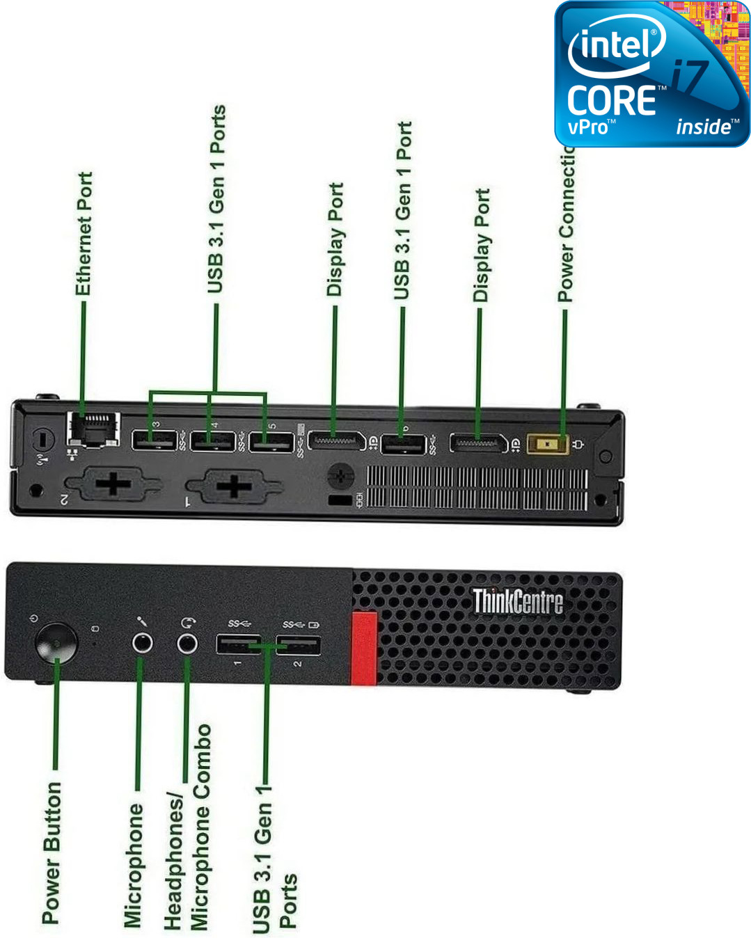 NCS (NIDHI COMPUTER SOLUTIONS) Core™ i7 (6th Gen) - ThinkCentre Micro CPU [LKP] Core i7 - 6700 [4 Cores, 8 Threads] (32 GB RAM/Intel UHD 4K Graphics/1 TB SSD Capacity/Windows 11 Pro) Mini Gaming Tower with MS Office image 1