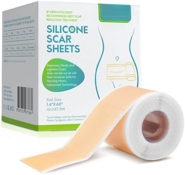Silicone Scar Sheet Tape Roll scar removal for C-Section, Surgical Scars, Keloid Hydrocolloid Medical Dressing