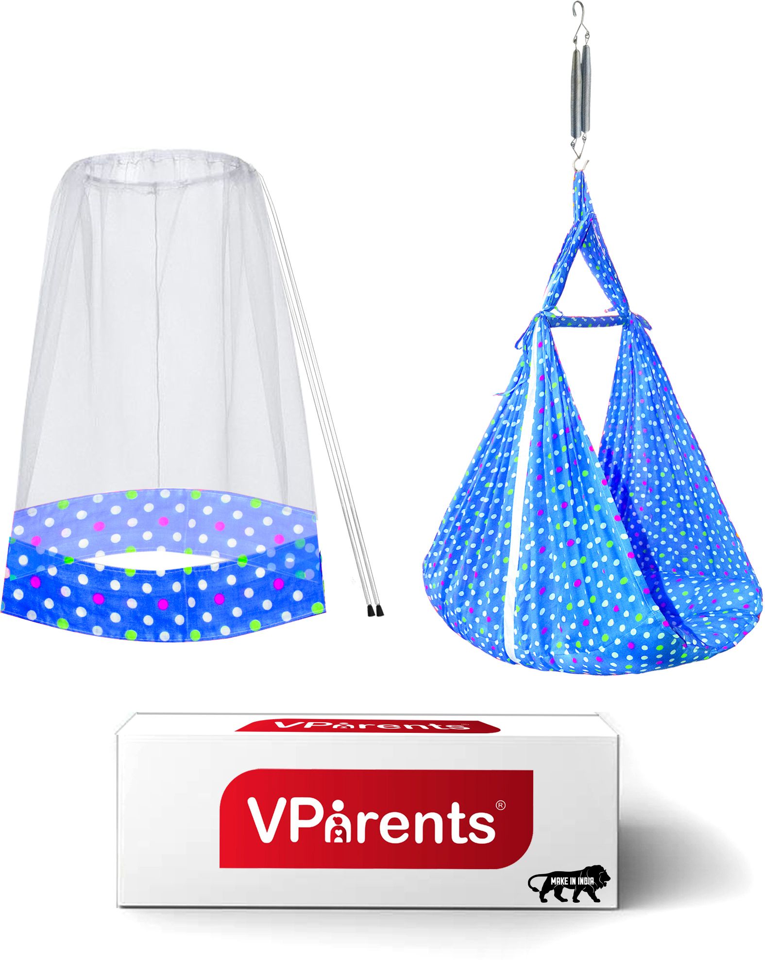 vparents Tot baby Swing cradle with Mosquito net and spring-picture-31
