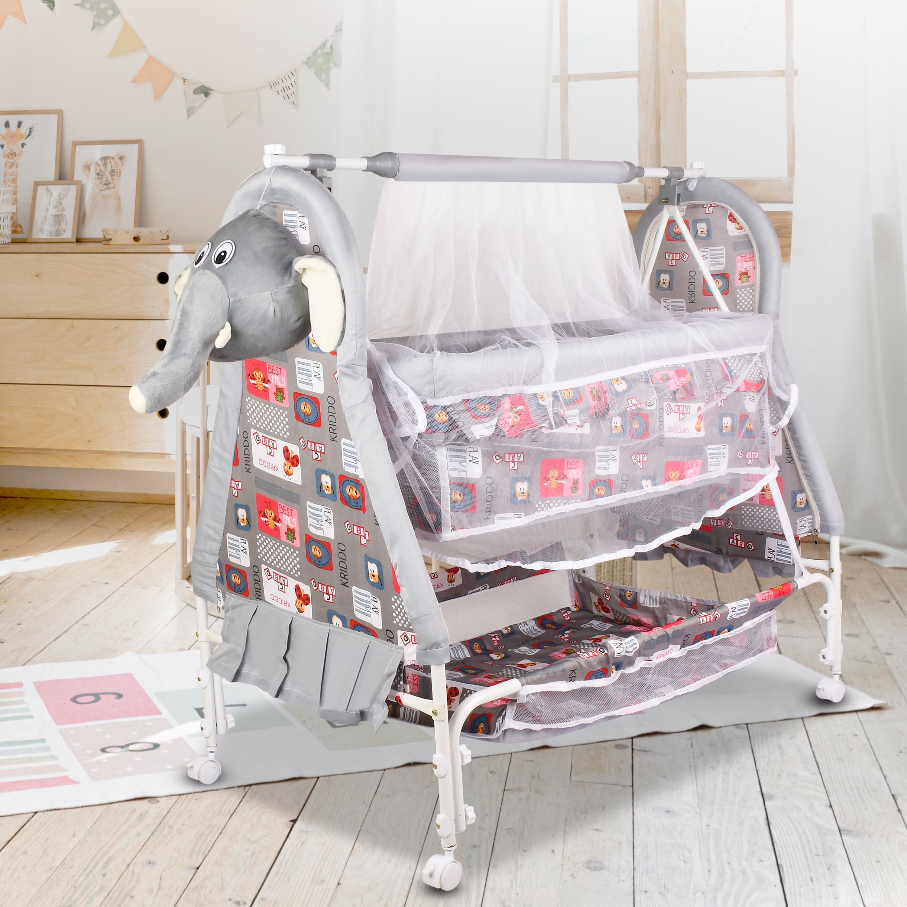 baby smile BEST QUALITY BABY CRADLE Jhula Cute Face WITH SWING LOCK FUNCTION-picture-18