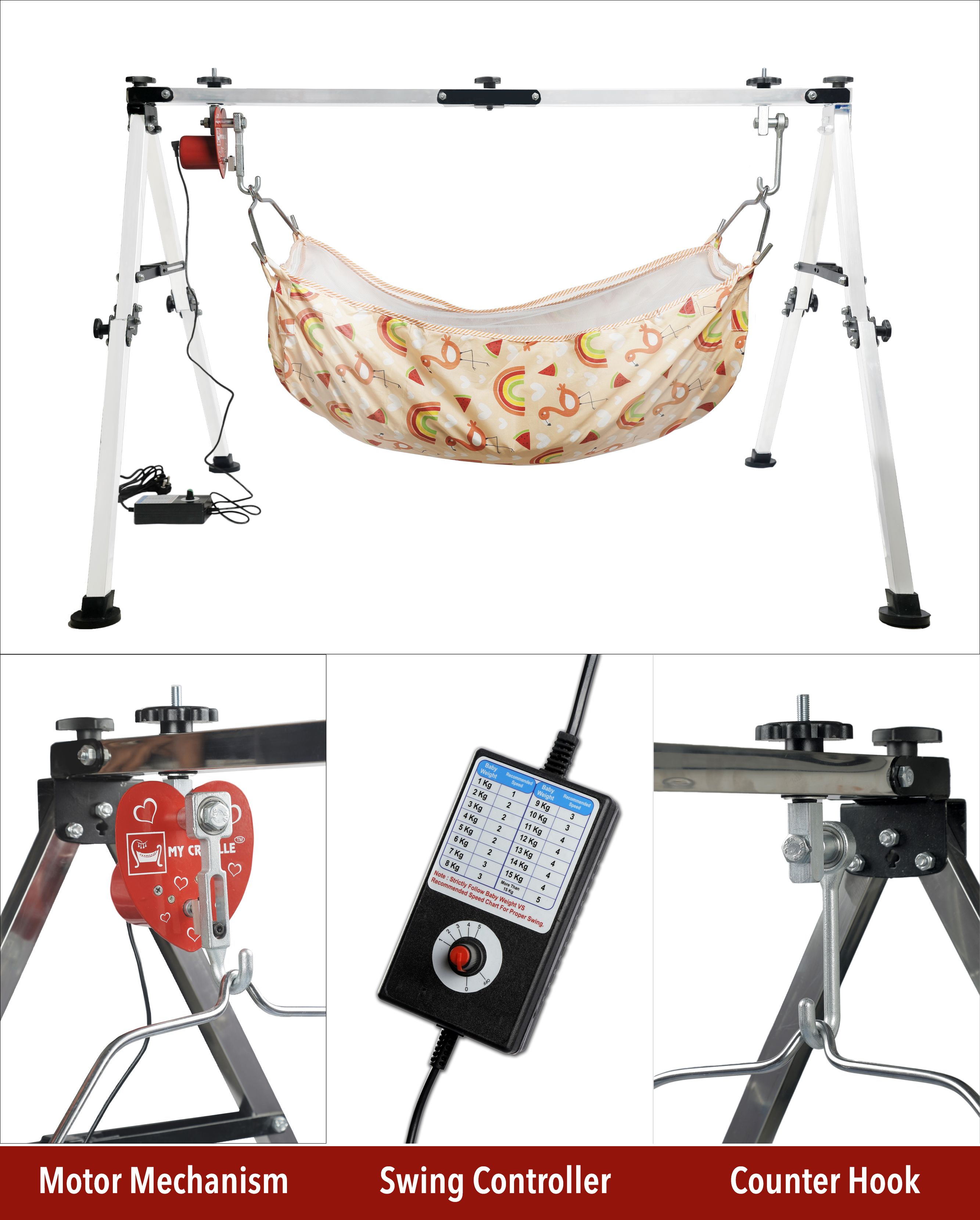 Automatic Electric Cradle for Baby | NRI Stainless Steel + Swing Control-image-39