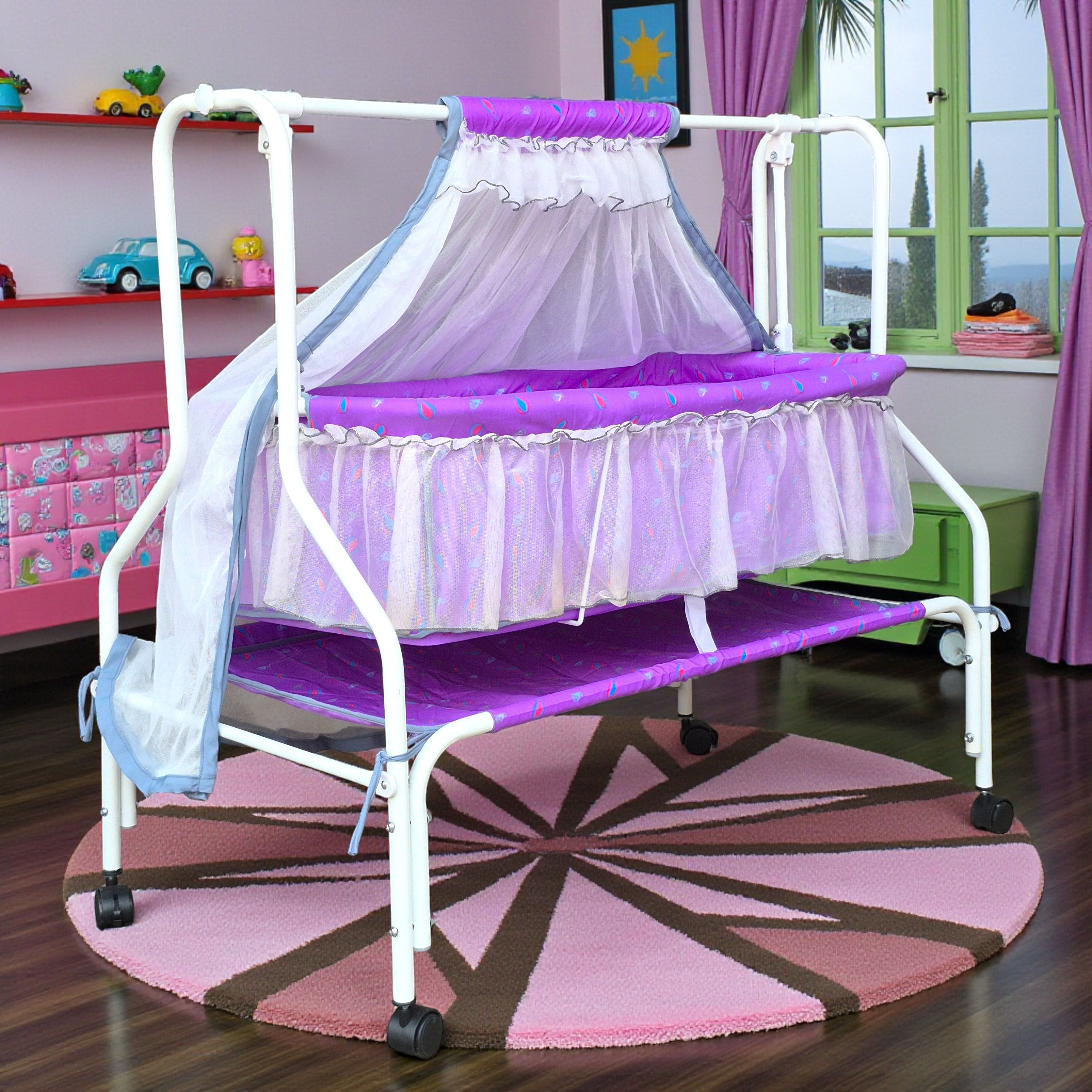 kiddery HESTIA | Premium baby cradle Free Plush Mattress & Mosquito Net [0-10 M]-picture-39