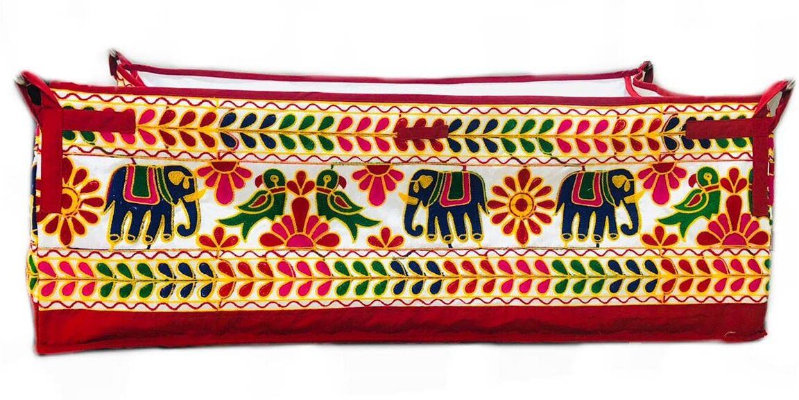 Rajwadi Cloth Swing New Born Baby Cradle/Ghodiyu/Khoyu Hammock with Mosquito Net-image-35