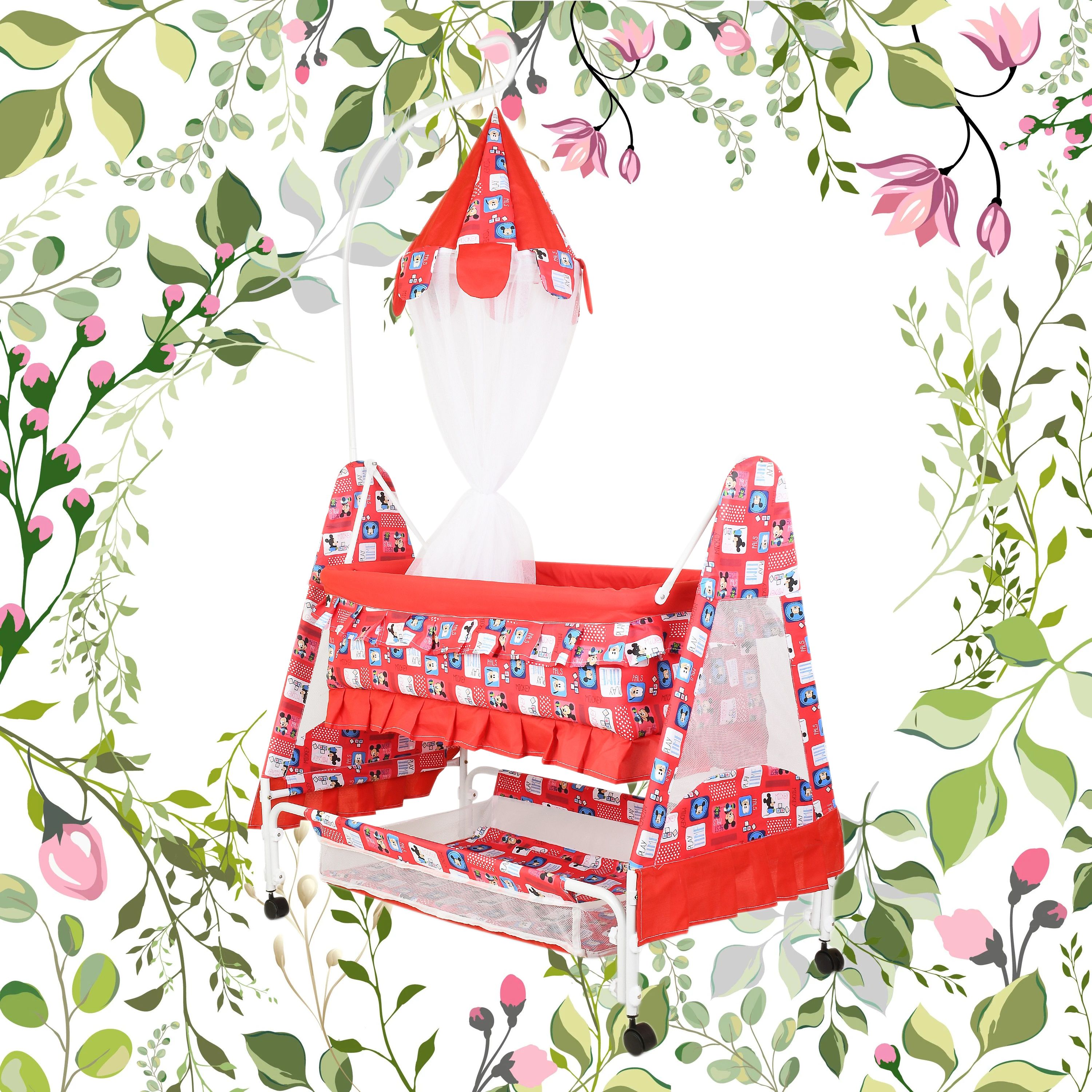 dugri Cradle for kids cradle for baby boy and girl Cradle With Swing & Mosquito Net Bassinet-picture-13