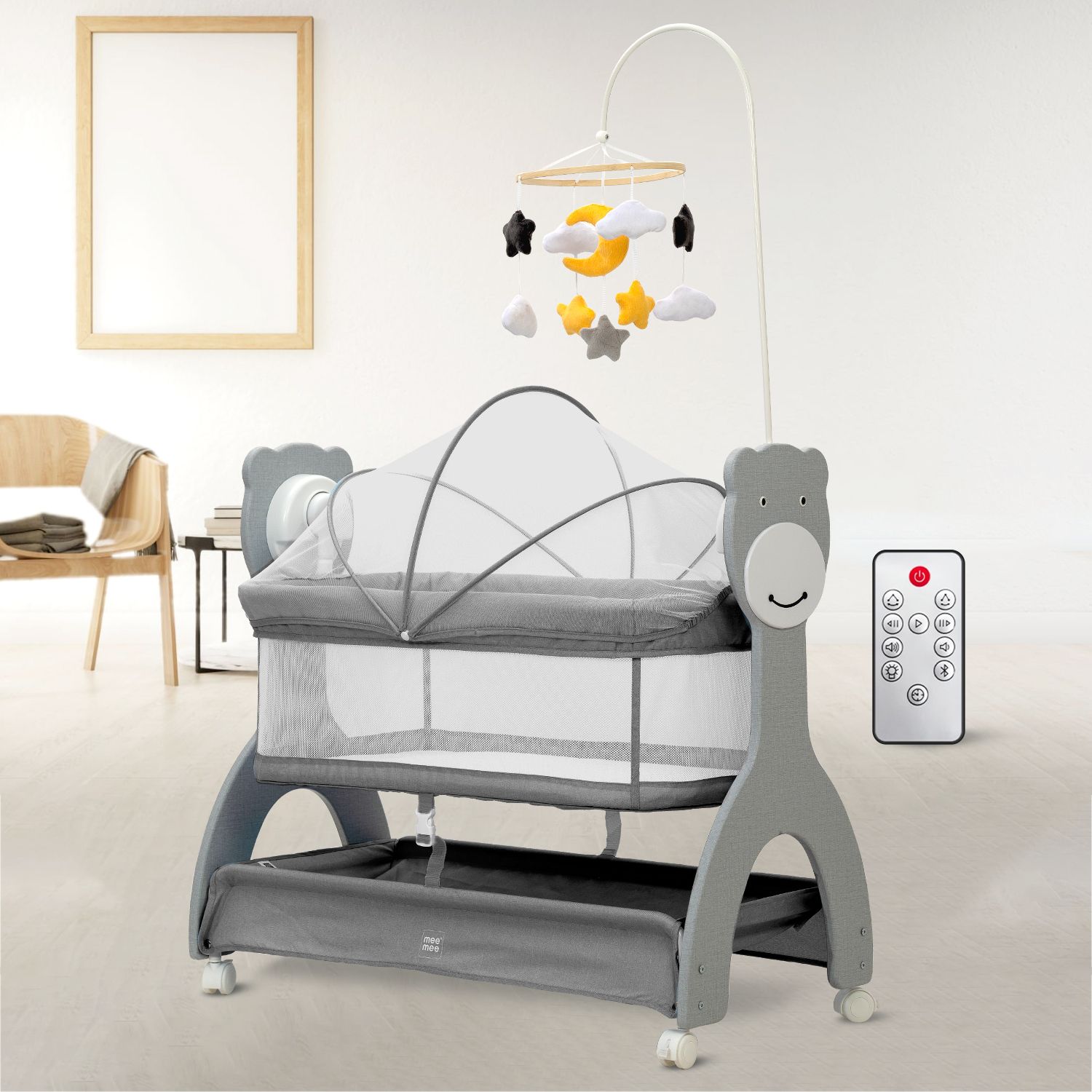 meemee Sweet Love Automatic Electric Cradle for Baby, Remote Controlled 3 Gear Swing-picture-16