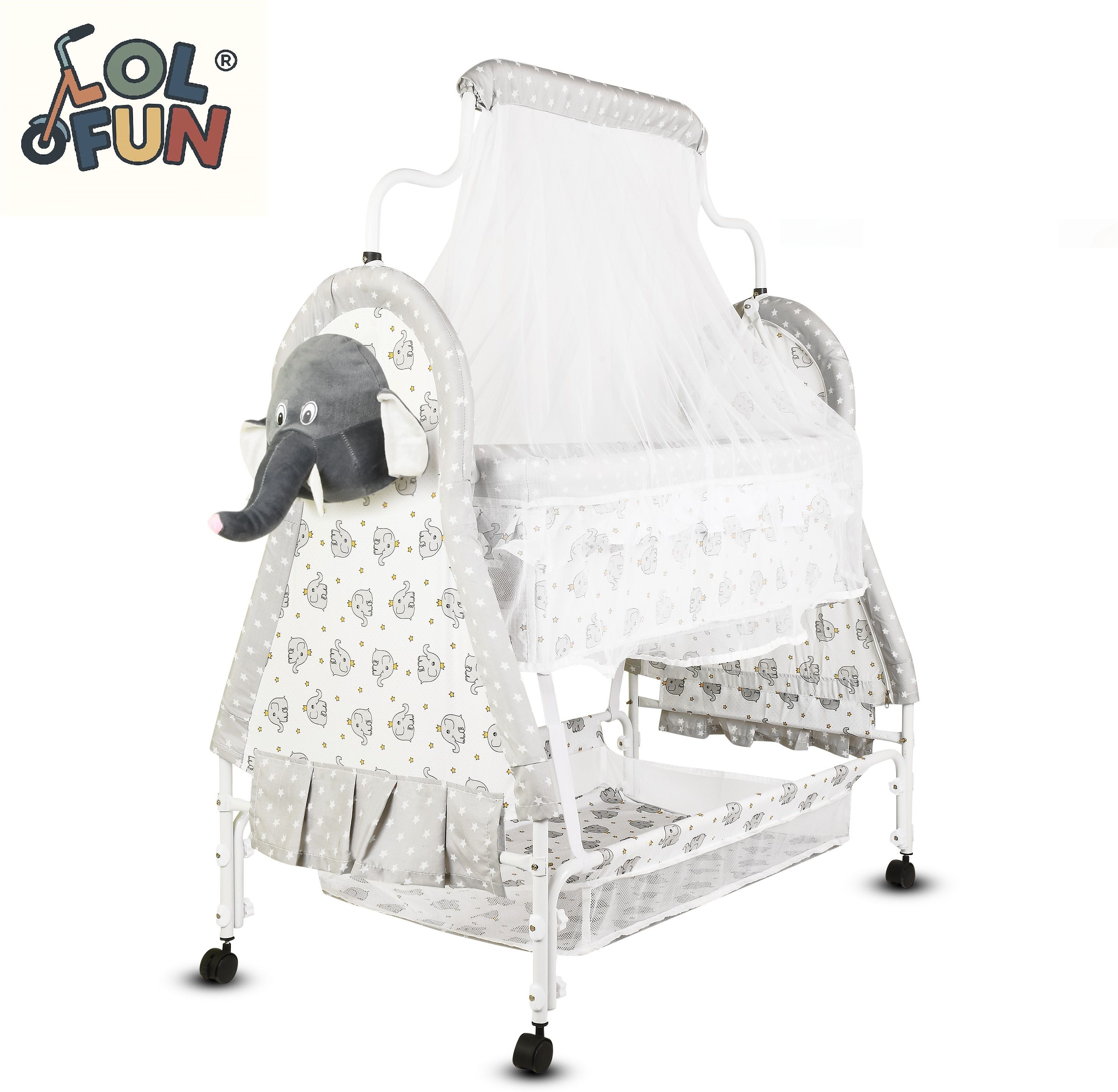 Cradle for kids cradle for baby boy and girl Cradle With Swing & Mosquito Net-image-32