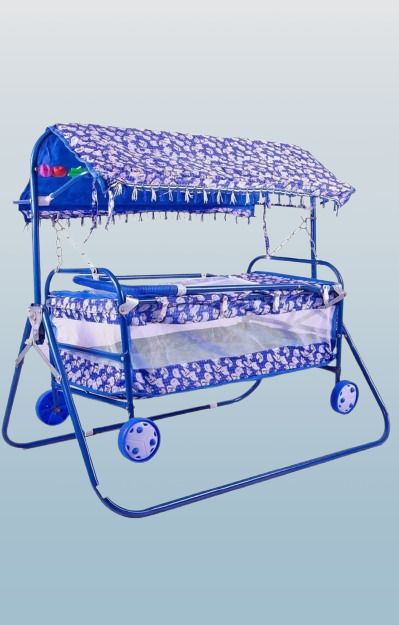 AK STEEL Foldable Baby Cradle Jhula Palna For New Born (BLUE)-image-41