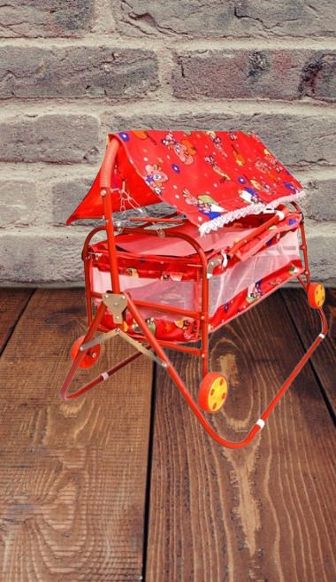 AK STEEL Foldable Baby Cradle Jhula Palna For New Born (RED)-image-44